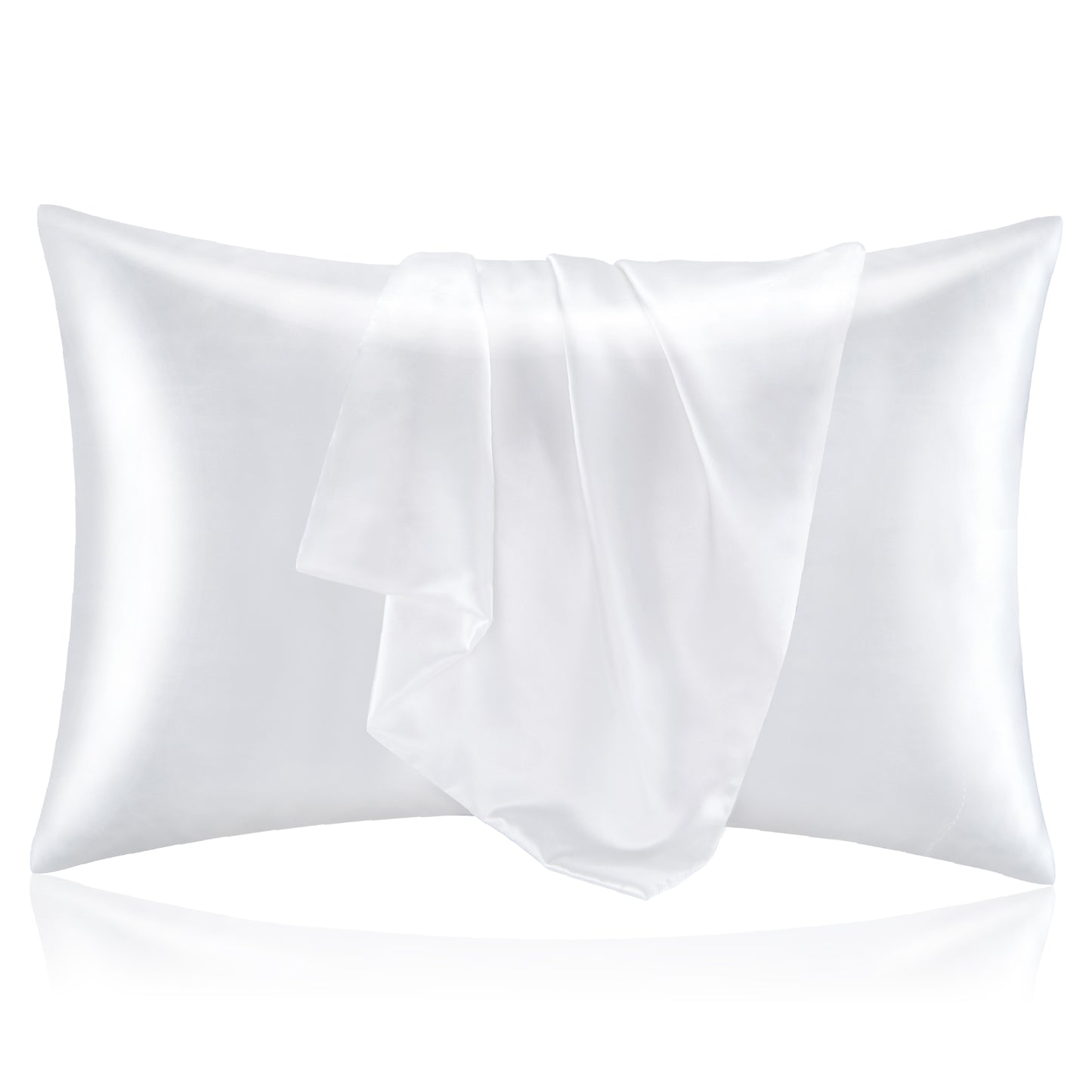 Satin Silk Pillowcase for Hair and Skin, Pillow Cases Set of 2 Pack, Super Soft Silky Pillow Case with Envelope Closure