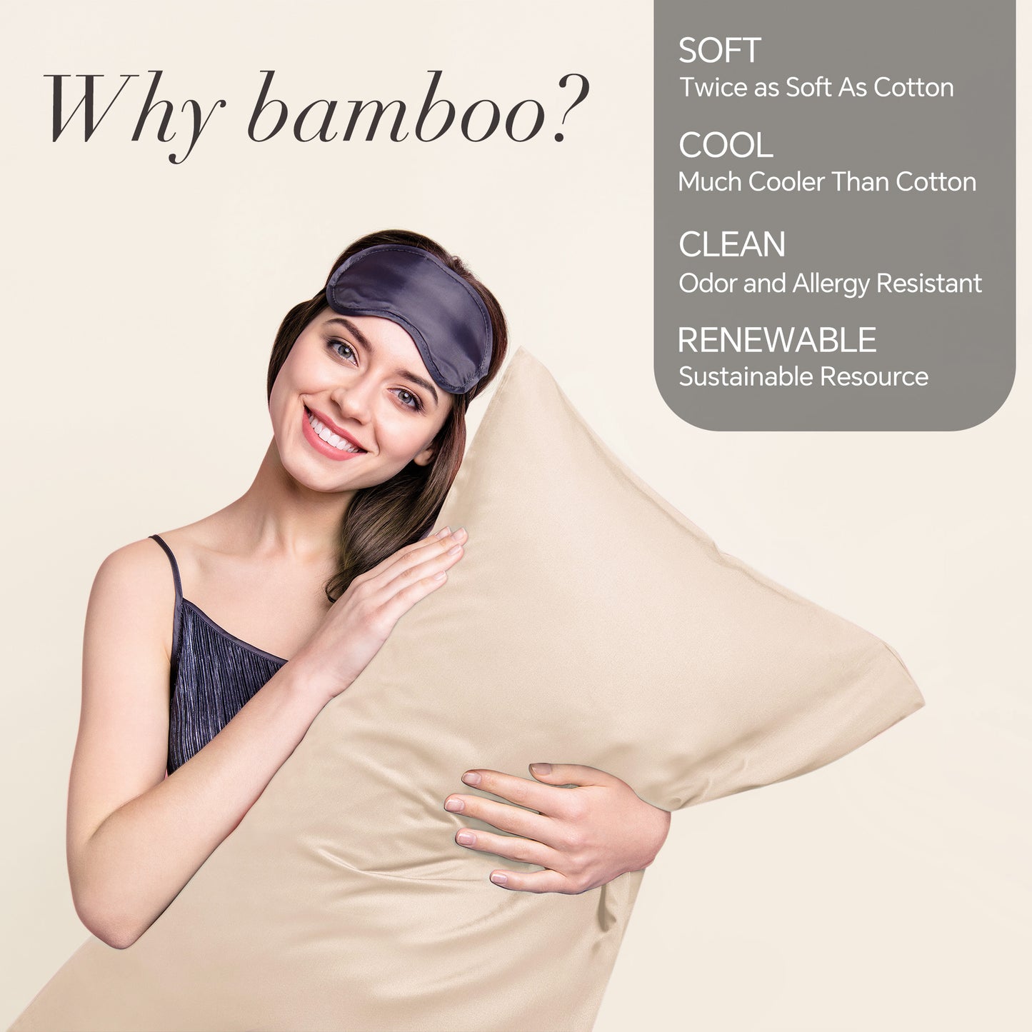 Pillow Cases Set of 2 Pack, Rayon Derived from Bamboo, Cooling Pillow Cases for Hot Sleepers & Night Sweats, Breathable and Silky Soft Envelope Pillowcases