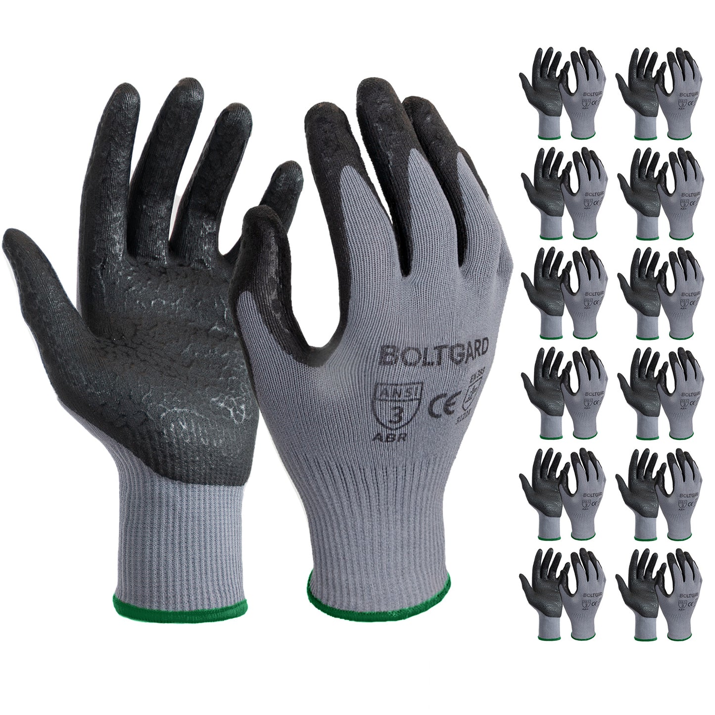 BOLTGARD Work Gloves Men Pro with Wavy Foam Nitrile Grip, Breathable Touchscreen