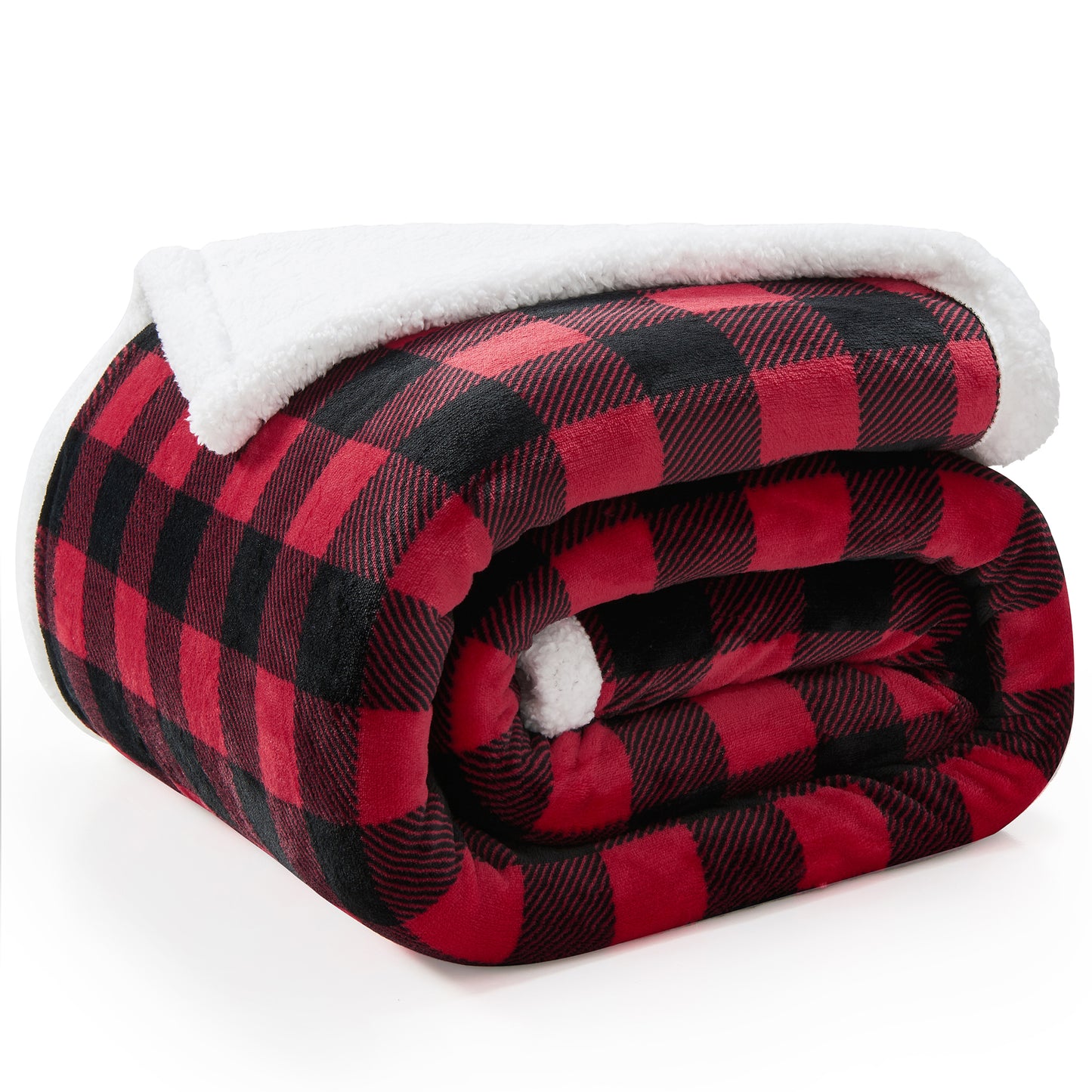 Sherpa Fleece Blanket - Buffalo Plaid Christmas Blanket, Super Soft Cozy Warm Thick Winter Throw Blankets for Couch and Bed