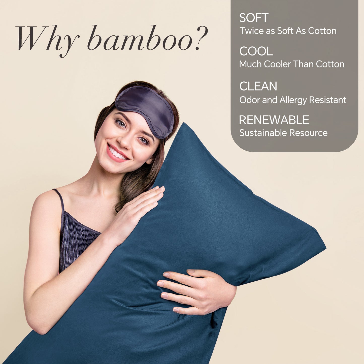 Pillow Cases Set of 2 Pack, Rayon Derived from Bamboo, Cooling Pillow Cases for Hot Sleepers & Night Sweats, Breathable and Silky Soft Envelope Pillowcases