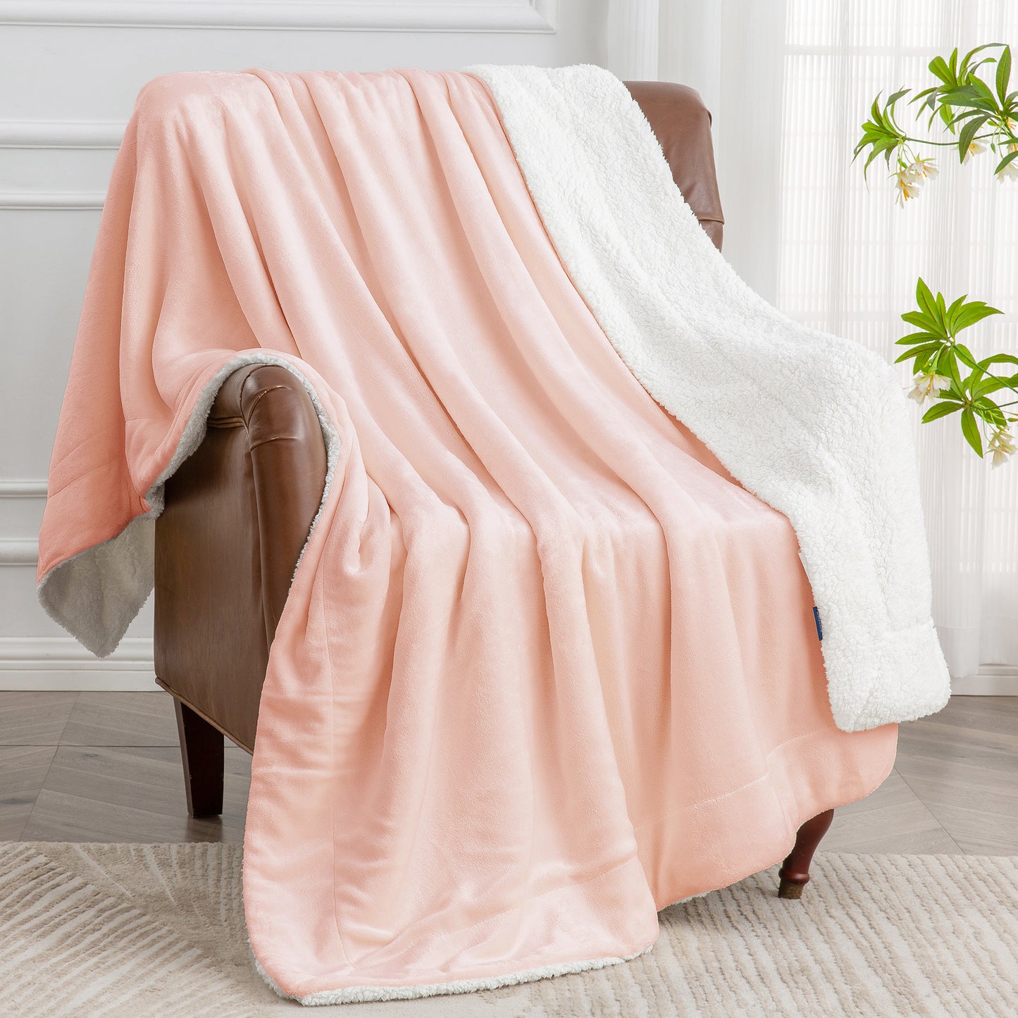 Sherpa Fleece Blanket Throw Blanket for Couch & Bed- 480GSM Thick Warm Winter Blankets, Super Soft & Cozy Fuzzy Blanket