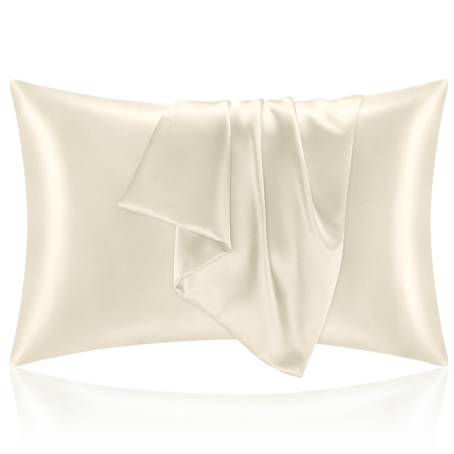 Satin Silk Pillowcase for Hair and Skin, Pillow Cases Set of 2 Pack, Super Soft Silky Pillow Case with Envelope Closure