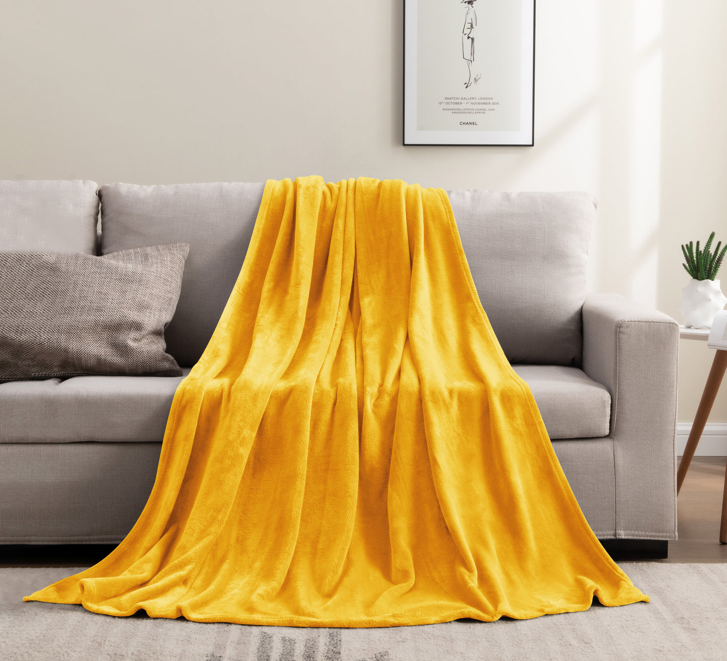 Fleece Blanket Throw Blanket for Couch & Bed, Plush Cozy Fuzzy Blanket, Super Soft & Warm Blankets for Fall and Winter