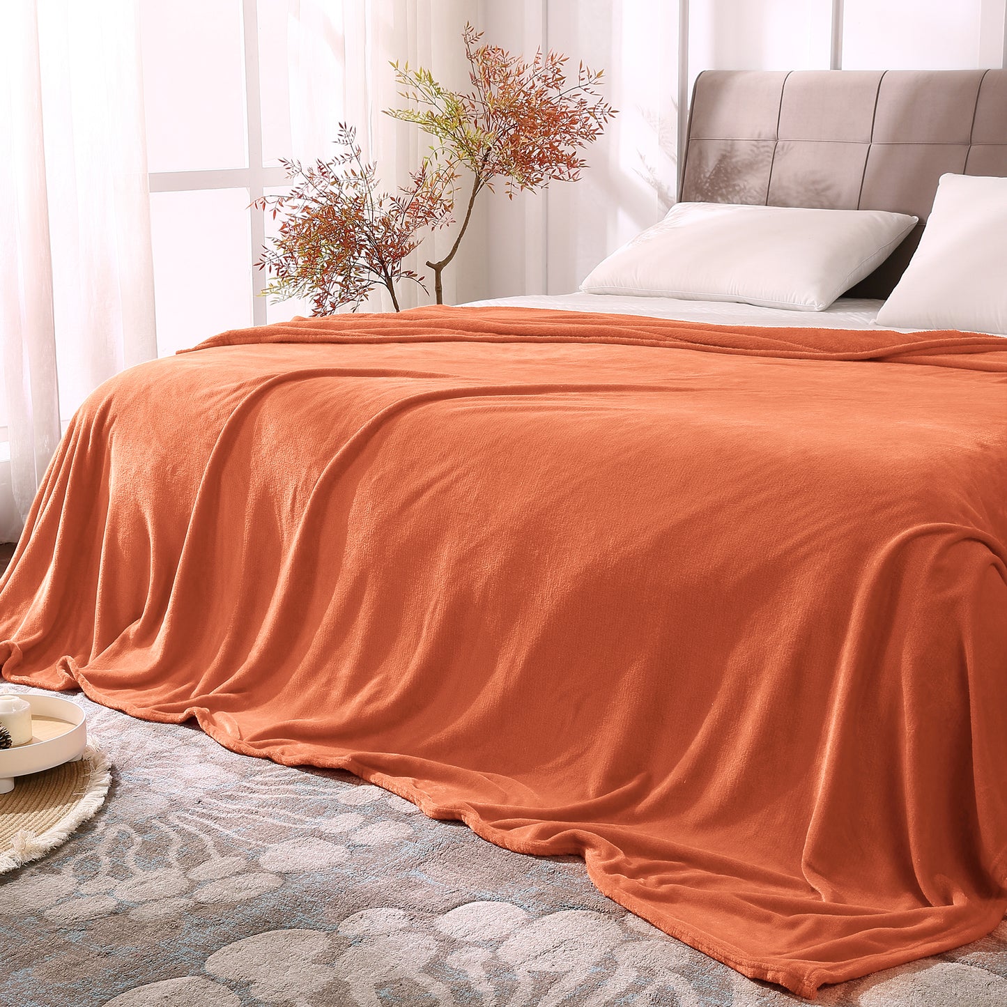 Fleece Blankets Queen Size Throw Blankets for Bed & Couch, Plush Cozy Fuzzy Blanket, Super Soft & Warm Blankets for Fall and Winter