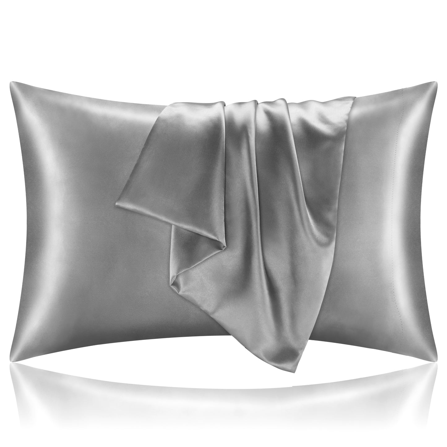 Satin Silk Pillowcase for Hair and Skin, Pillow Cases Set of 2 Pack, Super Soft Silky Pillow Case with Envelope Closure