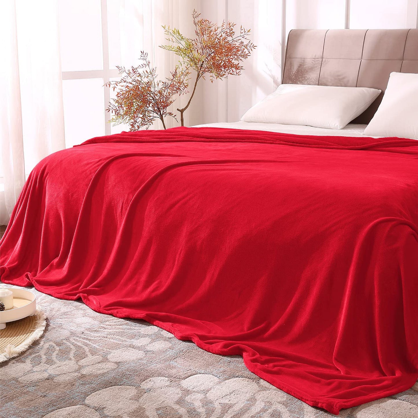 Fleece Blankets Queen Size Throw Blankets for Bed & Couch, Plush Cozy Fuzzy Blanket, Super Soft & Warm Blankets for Fall and Winter