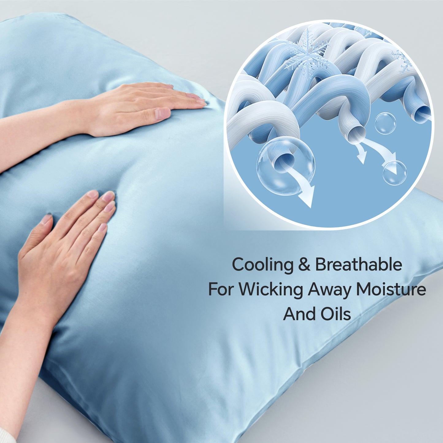 Pillow Cases Set of 2 Pack, Rayon Derived from Bamboo, Cooling Pillow Cases for Hot Sleepers & Night Sweats, Breathable and Silky Soft Envelope Pillowcases