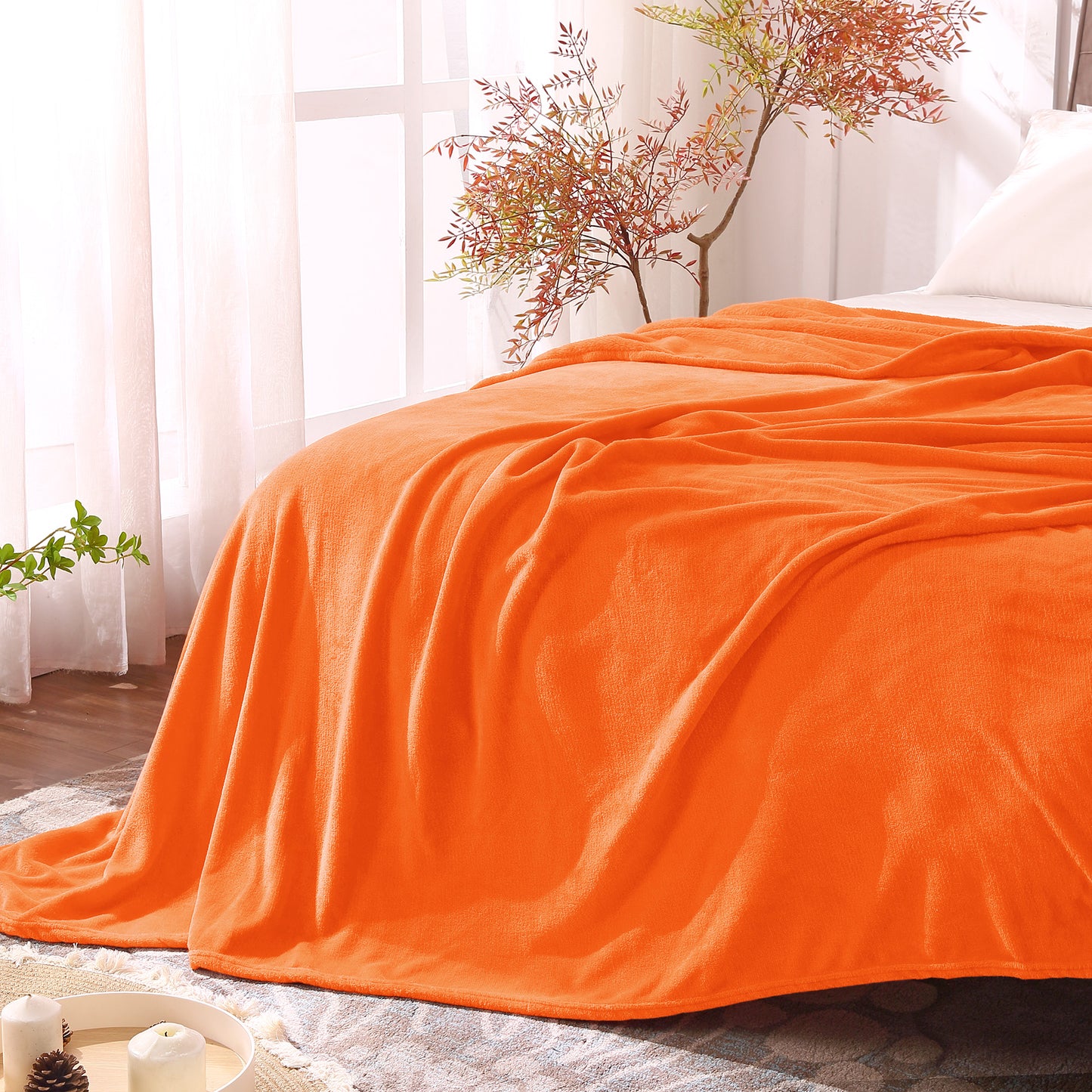 Fleece Blankets Queen Size Throw Blankets for Bed & Couch, Plush Cozy Fuzzy Blanket, Super Soft & Warm Blankets for Fall and Winter