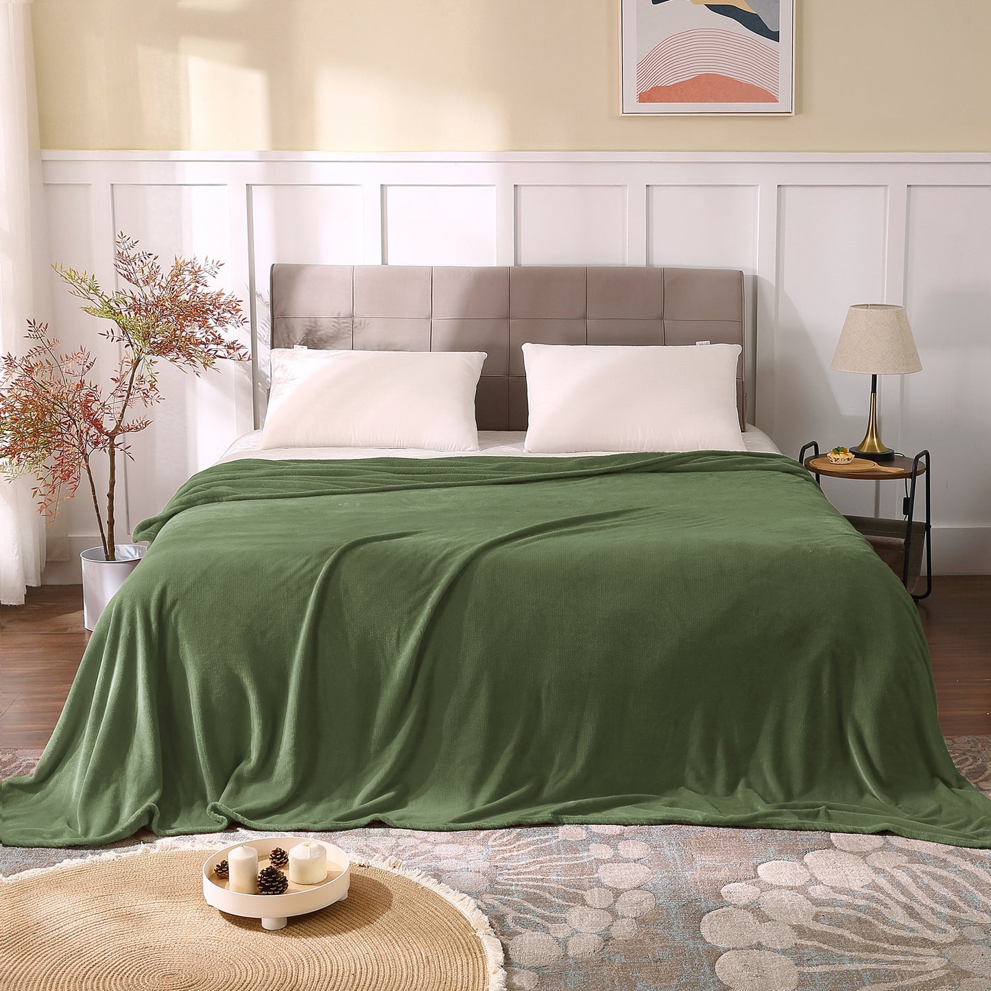 Fleece Blankets Queen Size Throw Blankets for Bed & Couch, Plush Cozy Fuzzy Blanket, Super Soft & Warm Blankets for Fall and Winter