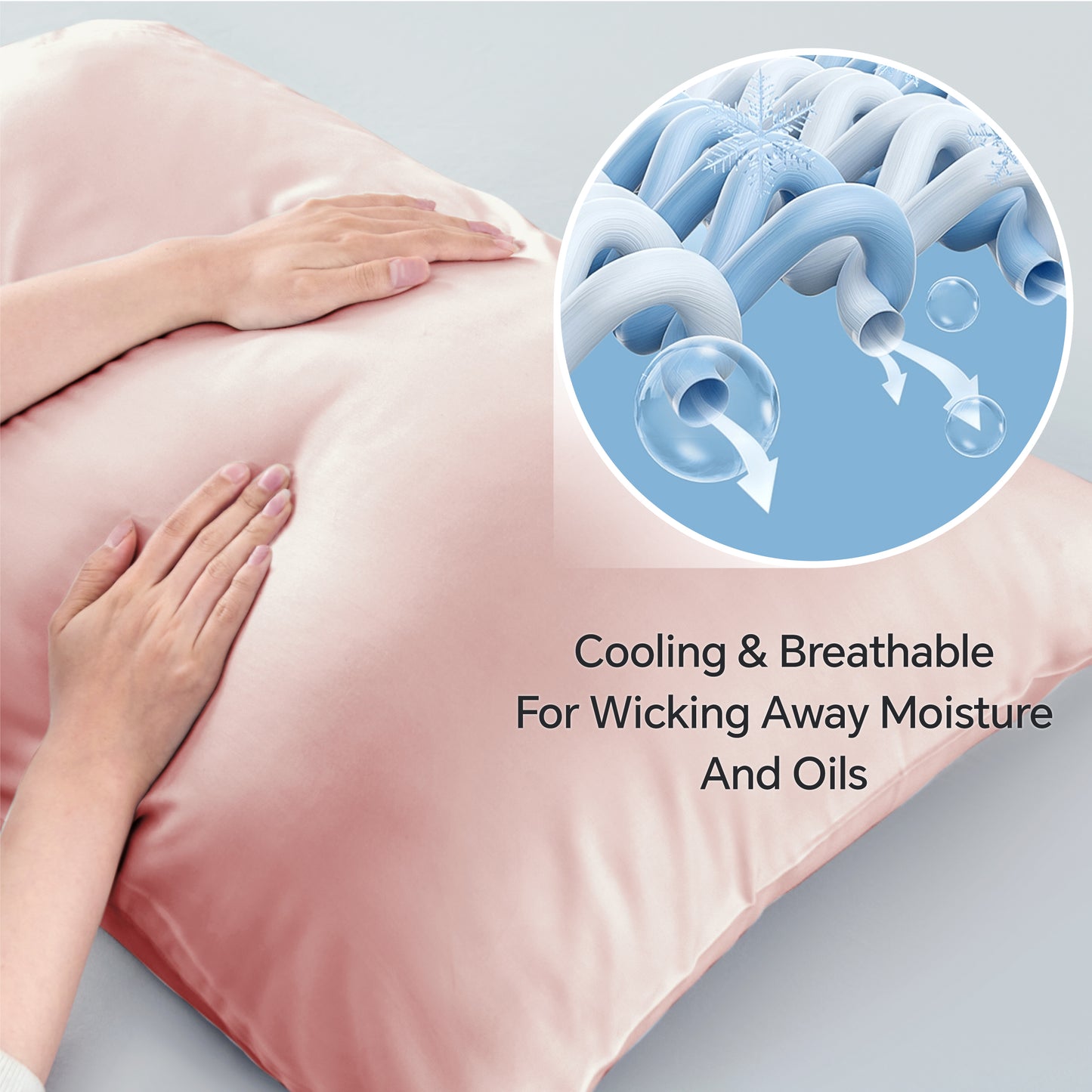 Pillow Cases Set of 2 Pack, Rayon Derived from Bamboo, Cooling Pillow Cases for Hot Sleepers & Night Sweats, Breathable and Silky Soft Envelope Pillowcases
