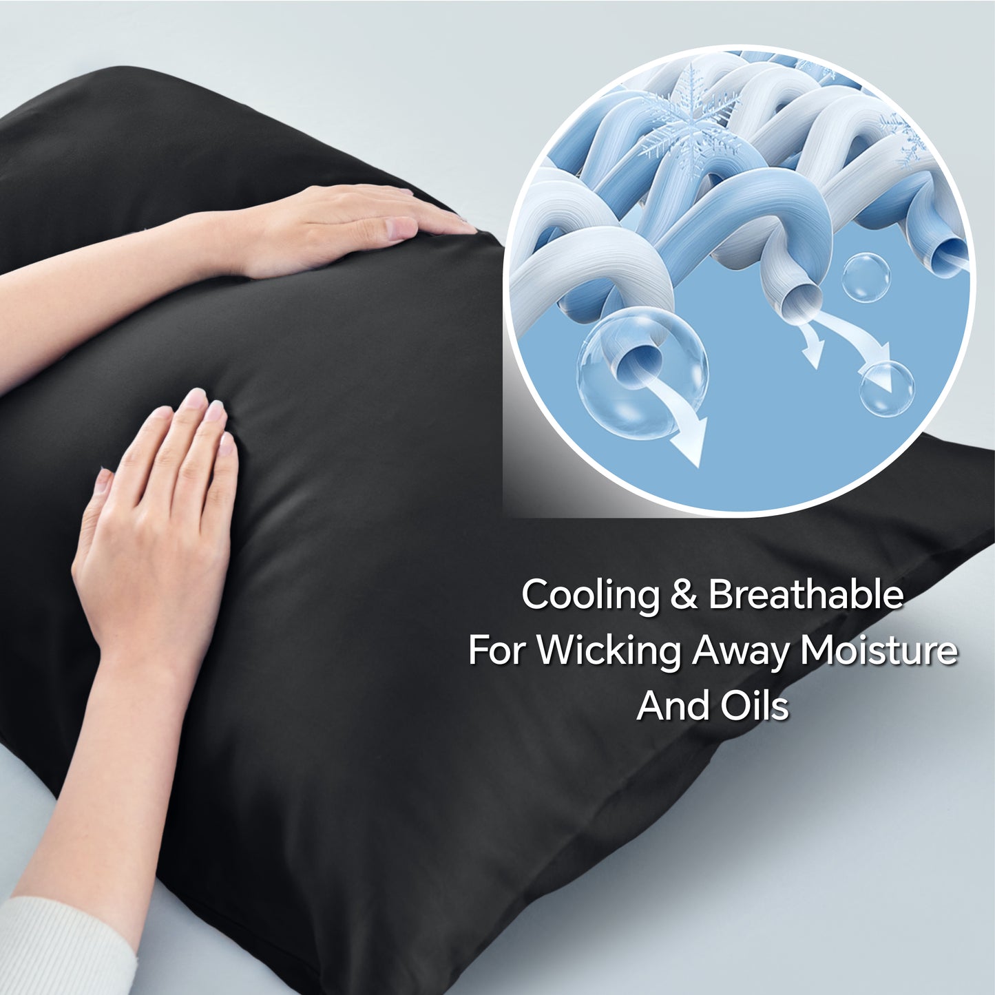 Pillow Cases Set of 2 Pack, Rayon Derived from Bamboo, Cooling Pillow Cases for Hot Sleepers & Night Sweats, Breathable and Silky Soft Envelope Pillowcases