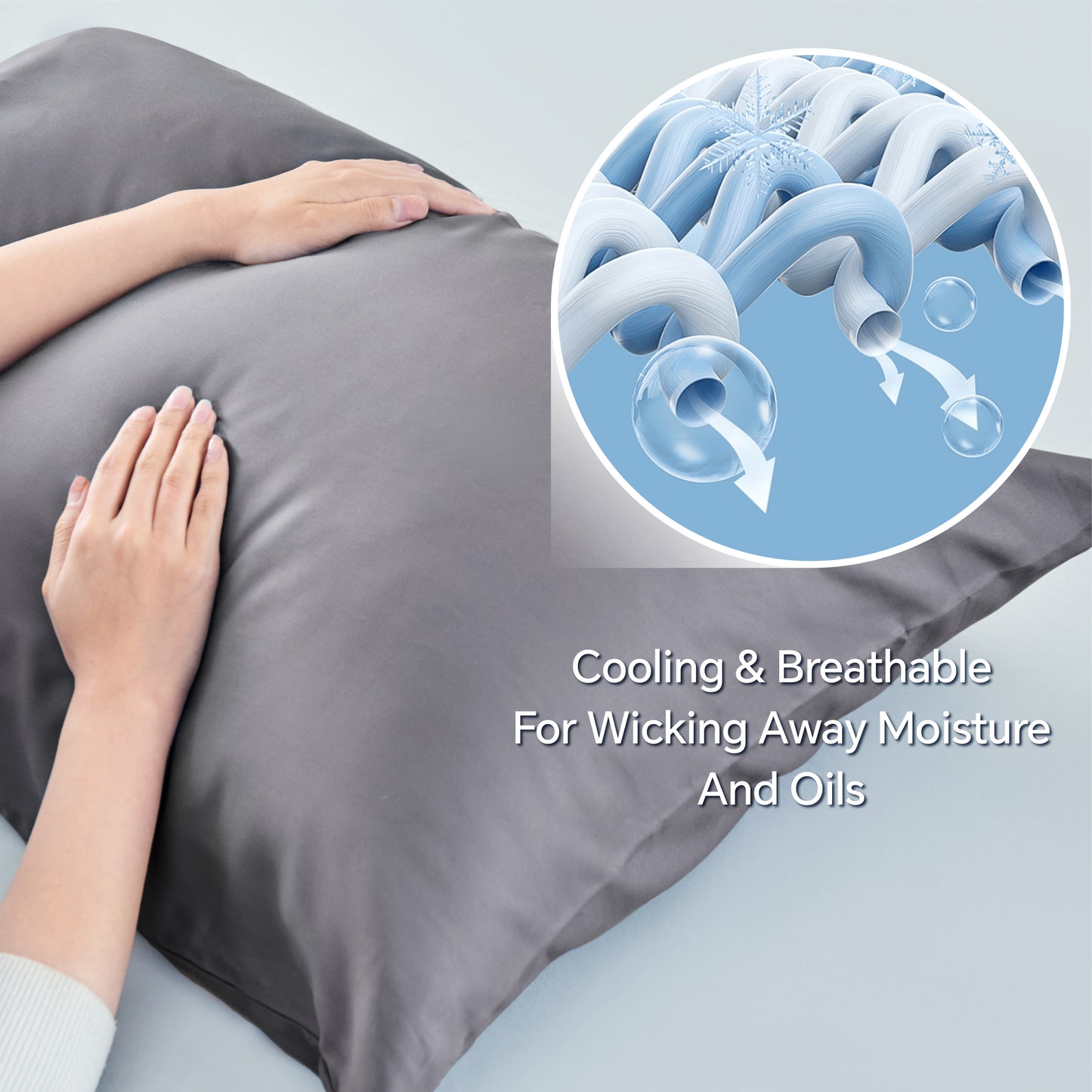 Pillow Cases Set of 2 Pack, Rayon Derived from Bamboo, Cooling Pillow Cases for Hot Sleepers & Night Sweats, Breathable and Silky Soft Envelope Pillowcases