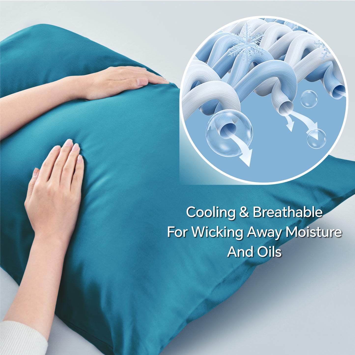 Pillow Cases Set of 2 Pack, Rayon Derived from Bamboo, Cooling Pillow Cases for Hot Sleepers & Night Sweats, Breathable and Silky Soft Envelope Pillowcases