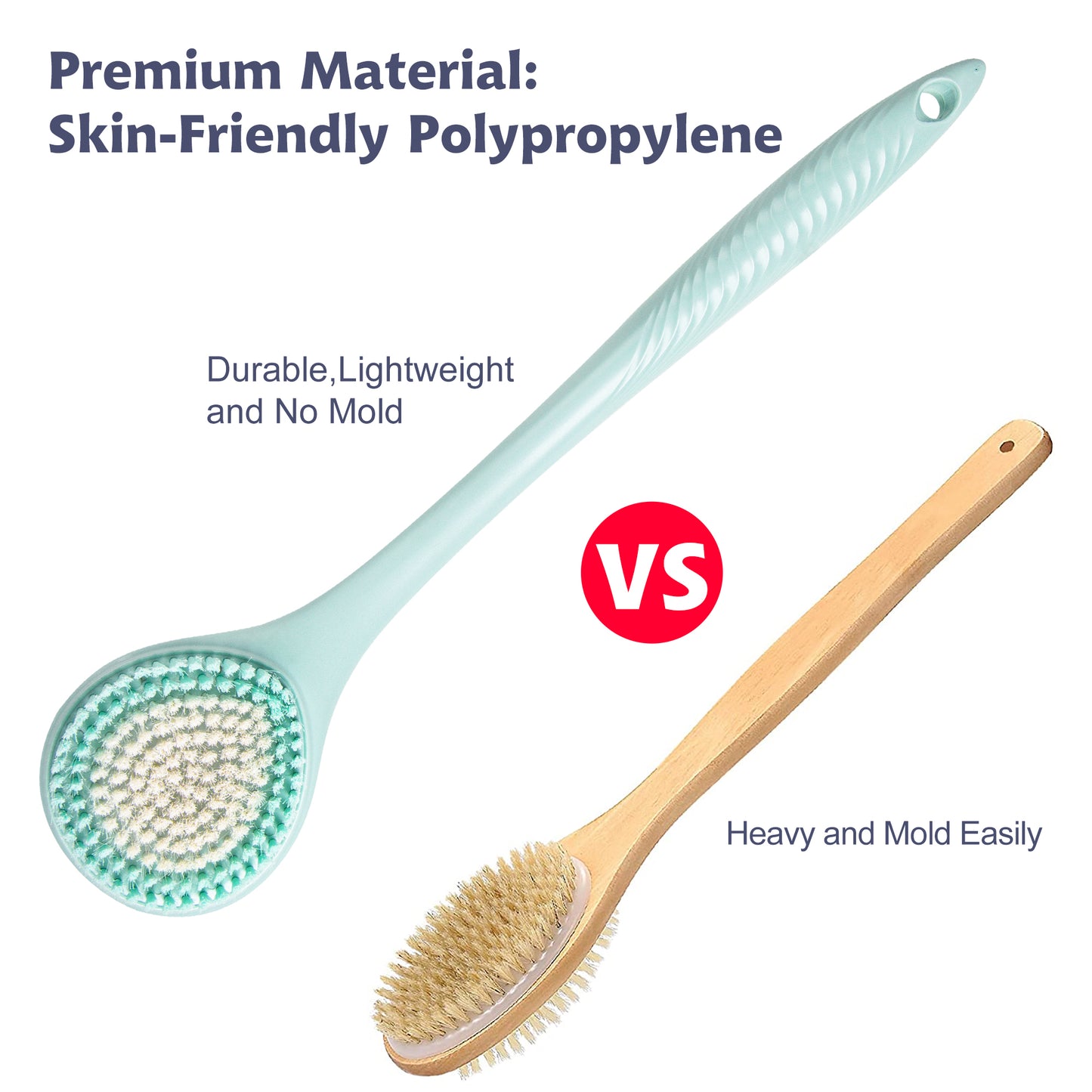 Back Bath Brush Long Handle for Shower (16.4 in)