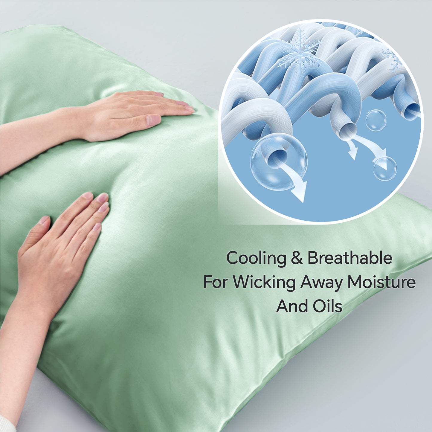 Pillow Cases Set of 2 Pack, Rayon Derived from Bamboo, Cooling Pillow Cases for Hot Sleepers & Night Sweats, Breathable and Silky Soft Envelope Pillowcases