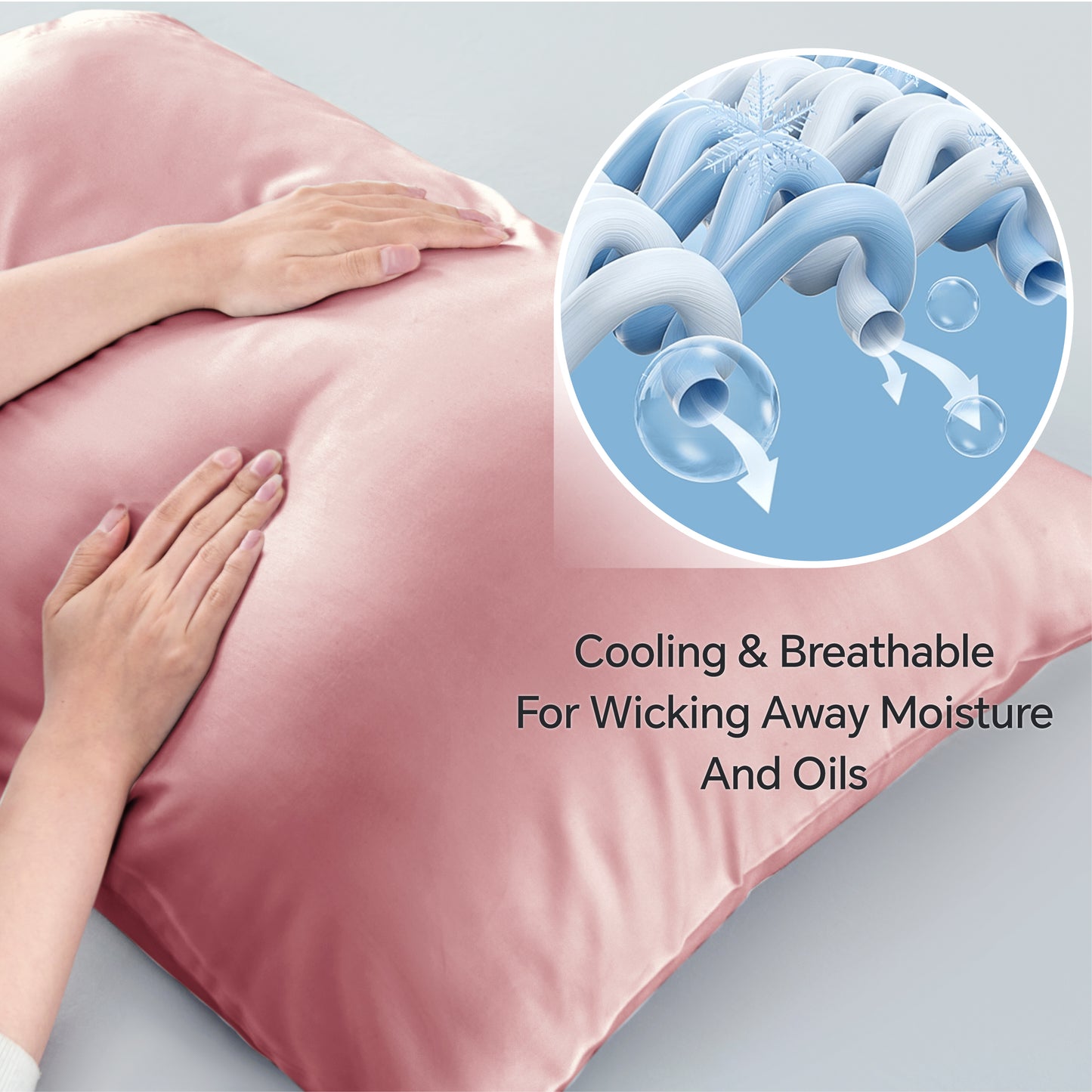 Pillow Cases Set of 2 Pack, Rayon Derived from Bamboo, Cooling Pillow Cases for Hot Sleepers & Night Sweats, Breathable and Silky Soft Envelope Pillowcases