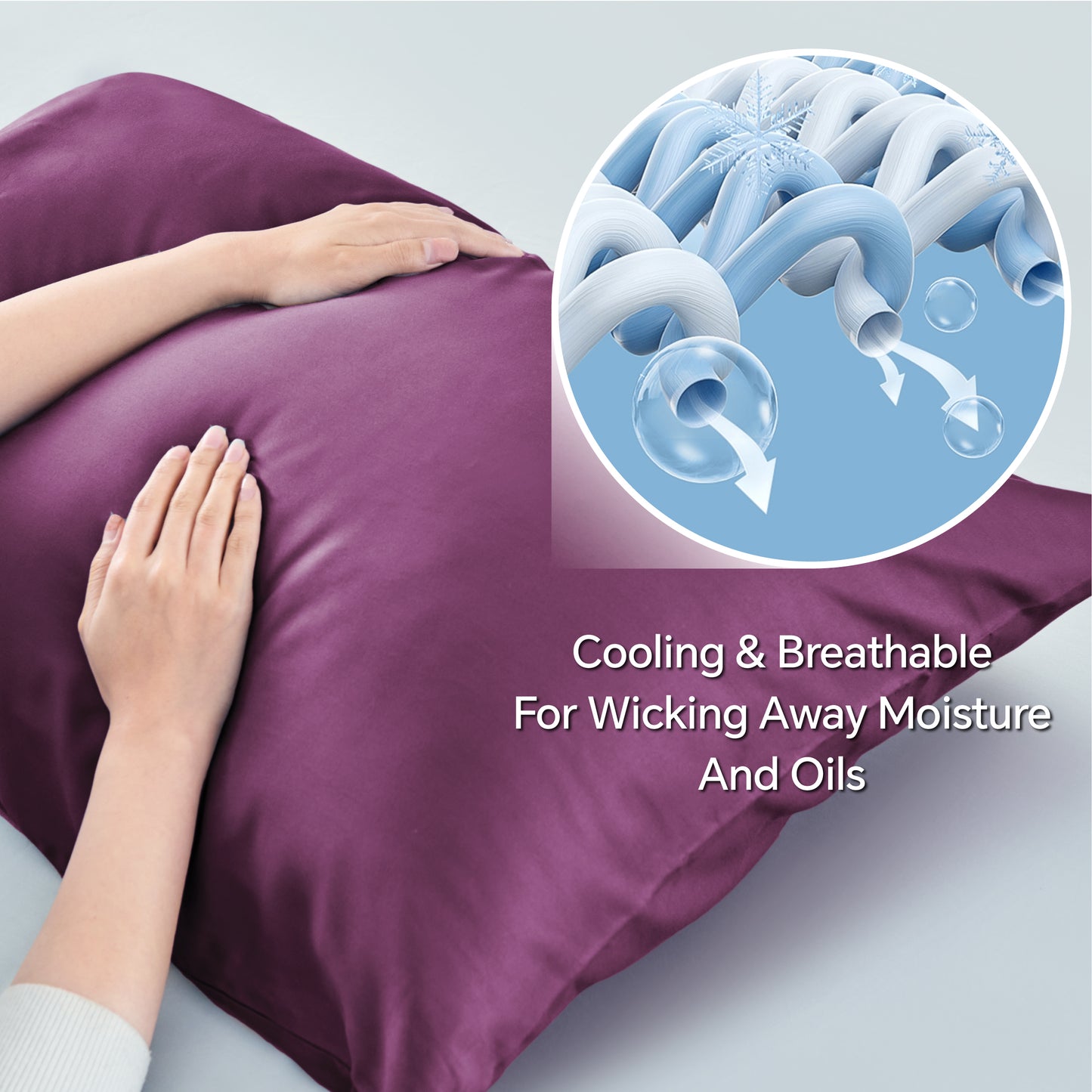 Pillow Cases Set of 2 Pack, Rayon Derived from Bamboo, Cooling Pillow Cases for Hot Sleepers & Night Sweats, Breathable and Silky Soft Envelope Pillowcases