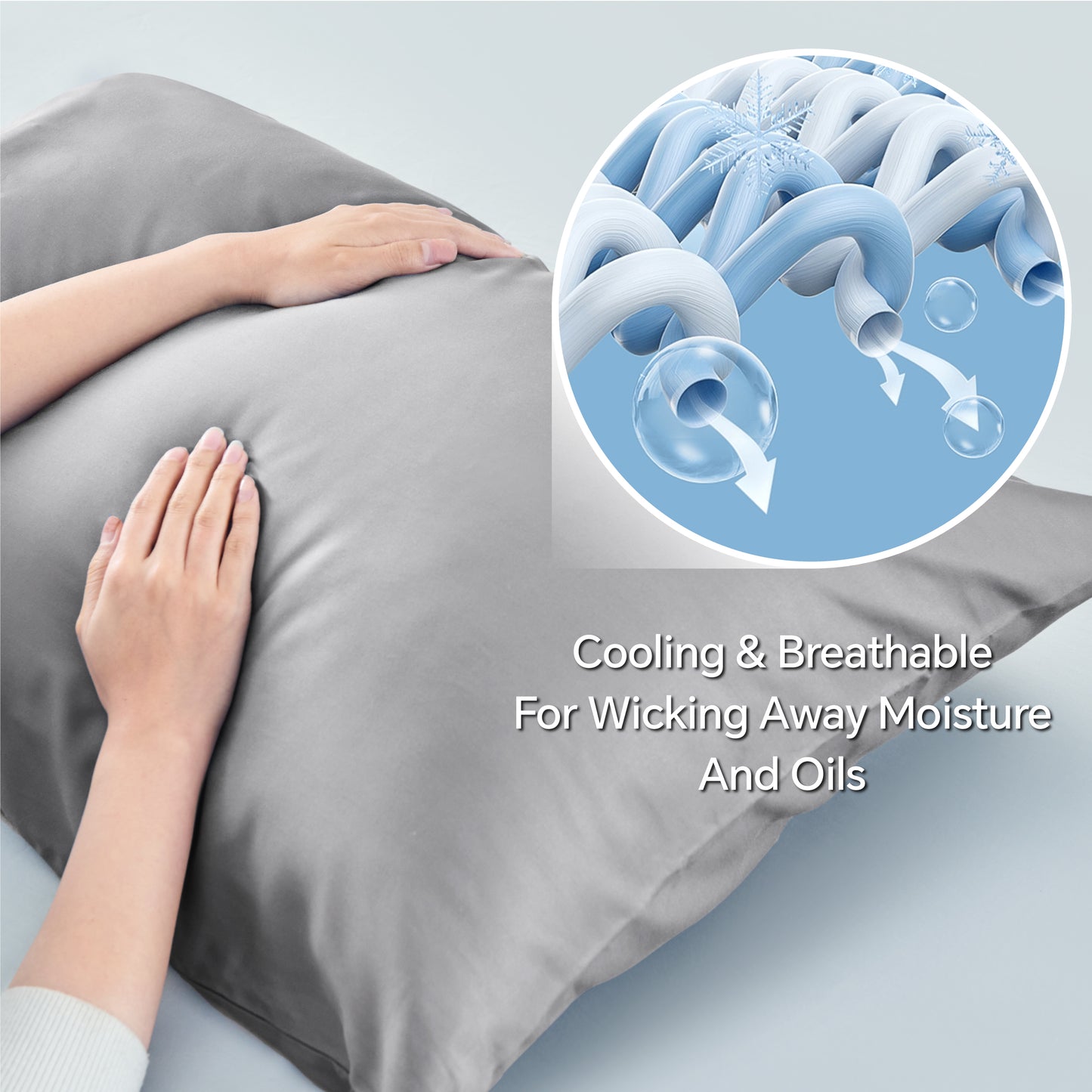 Pillow Cases Set of 2 Pack, Rayon Derived from Bamboo, Cooling Pillow Cases for Hot Sleepers & Night Sweats, Breathable and Silky Soft Envelope Pillowcases