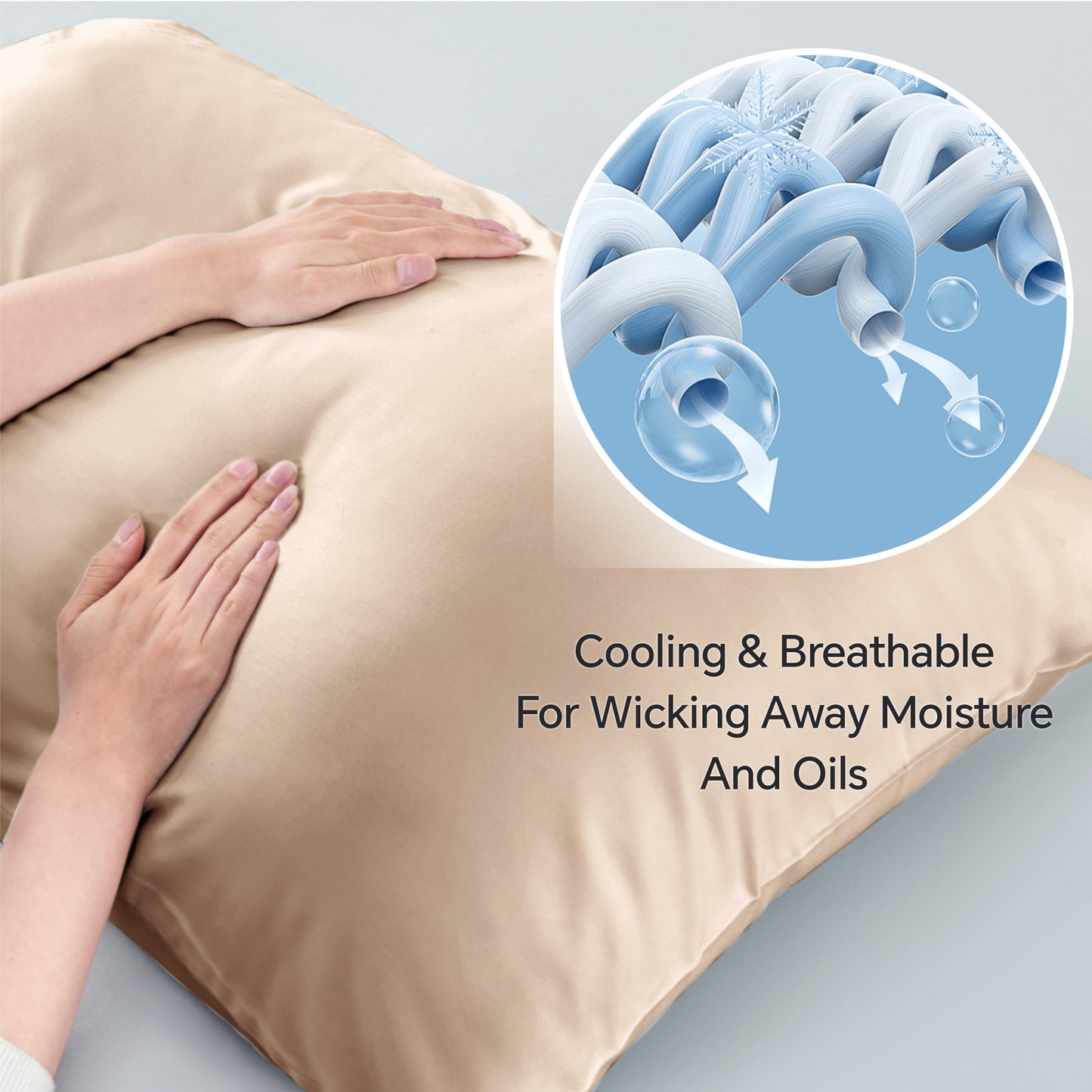 Pillow Cases Set of 2 Pack, Rayon Derived from Bamboo, Cooling Pillow Cases for Hot Sleepers & Night Sweats, Breathable and Silky Soft Envelope Pillowcases