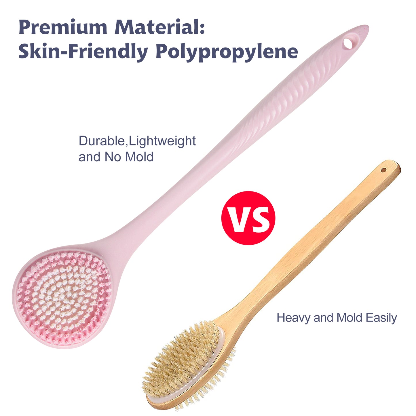 Back Bath Brush Long Handle for Shower (16.4 in)