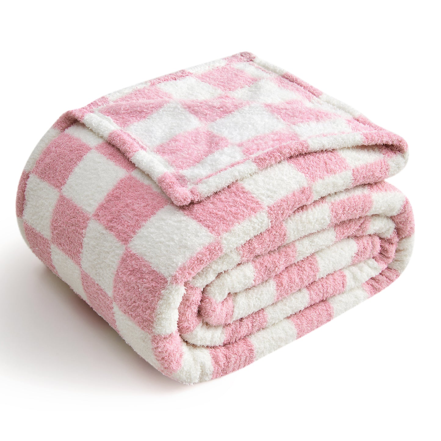 Checkered Blankets Queen Size - Ultra Soft Cozy Knit Fluffy Blanket, 350GSM Thick Warm Winter Large Blanket for Couch, Bed