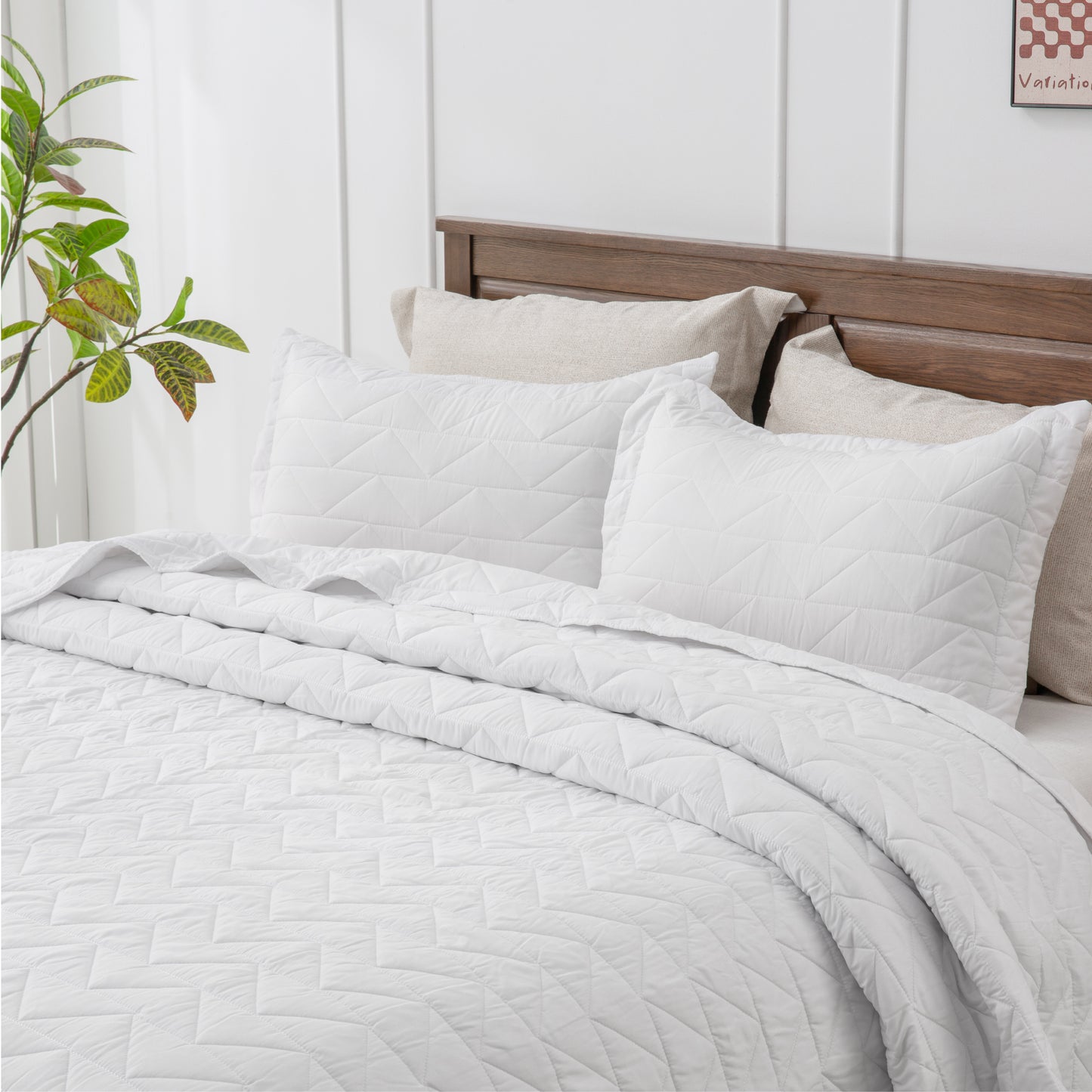 Quilts Sets - Summer Lightweight Bedspreads - Soft Modern Weave Pattern Coverlet Bed Set - 3 Piece (1 Quilt 90" x 96" + 2 Pillow Shams 20" x 26")