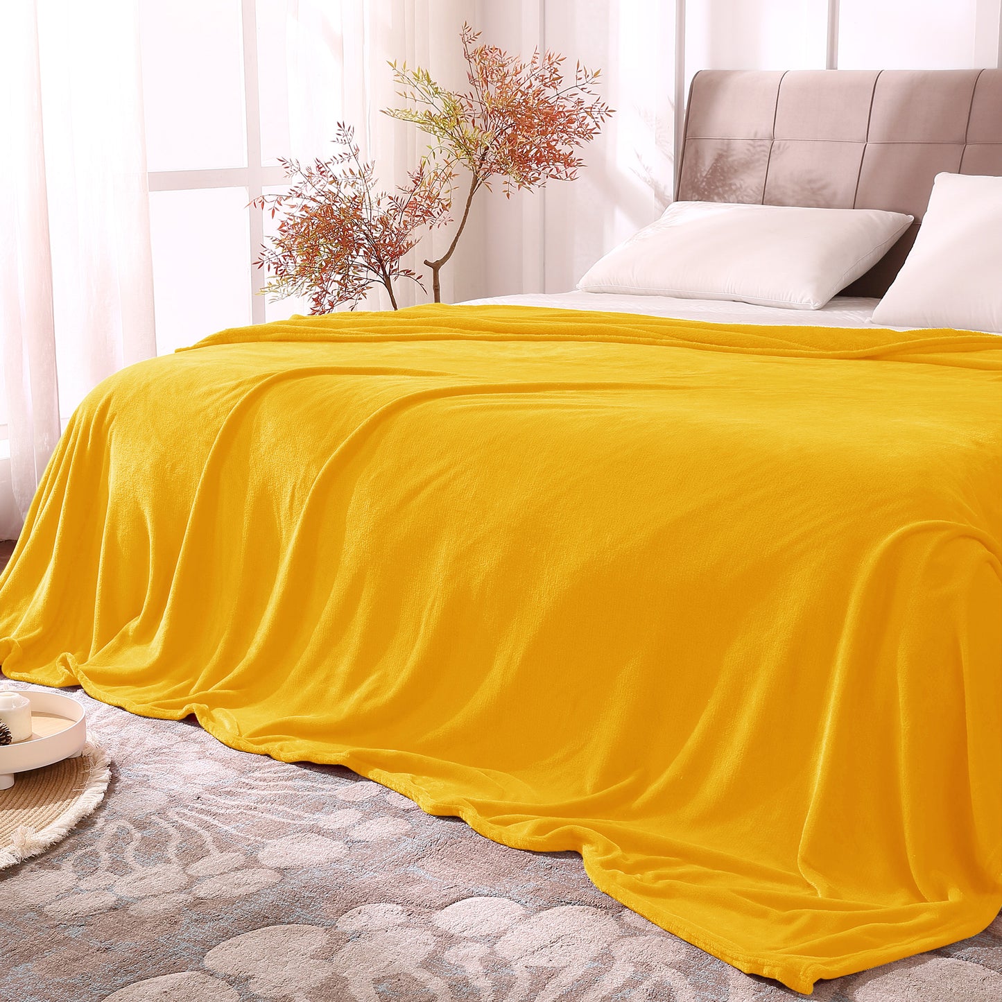 Fleece Blankets Queen Size Throw Blankets for Bed & Couch, Plush Cozy Fuzzy Blanket, Super Soft & Warm Blankets for Fall and Winter
