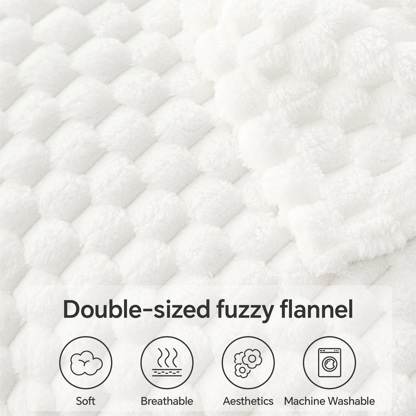 Fleece Blanket for Couch & Bed - 3D Jacquard Decorative Blanket, Super Soft and Cozy Warm Fuzzy Blanket for Winter
