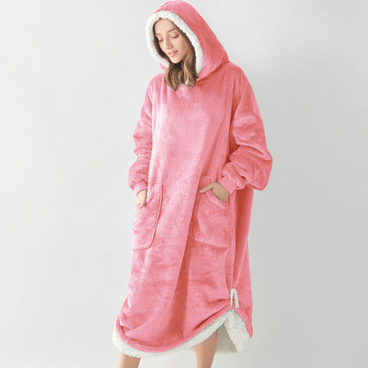 Wearable Blanket Hoodie, Oversized Cozy Warm Sherpa Hooded Blanket Adult, Long Sweatshirt Blanket for Women Men Teen