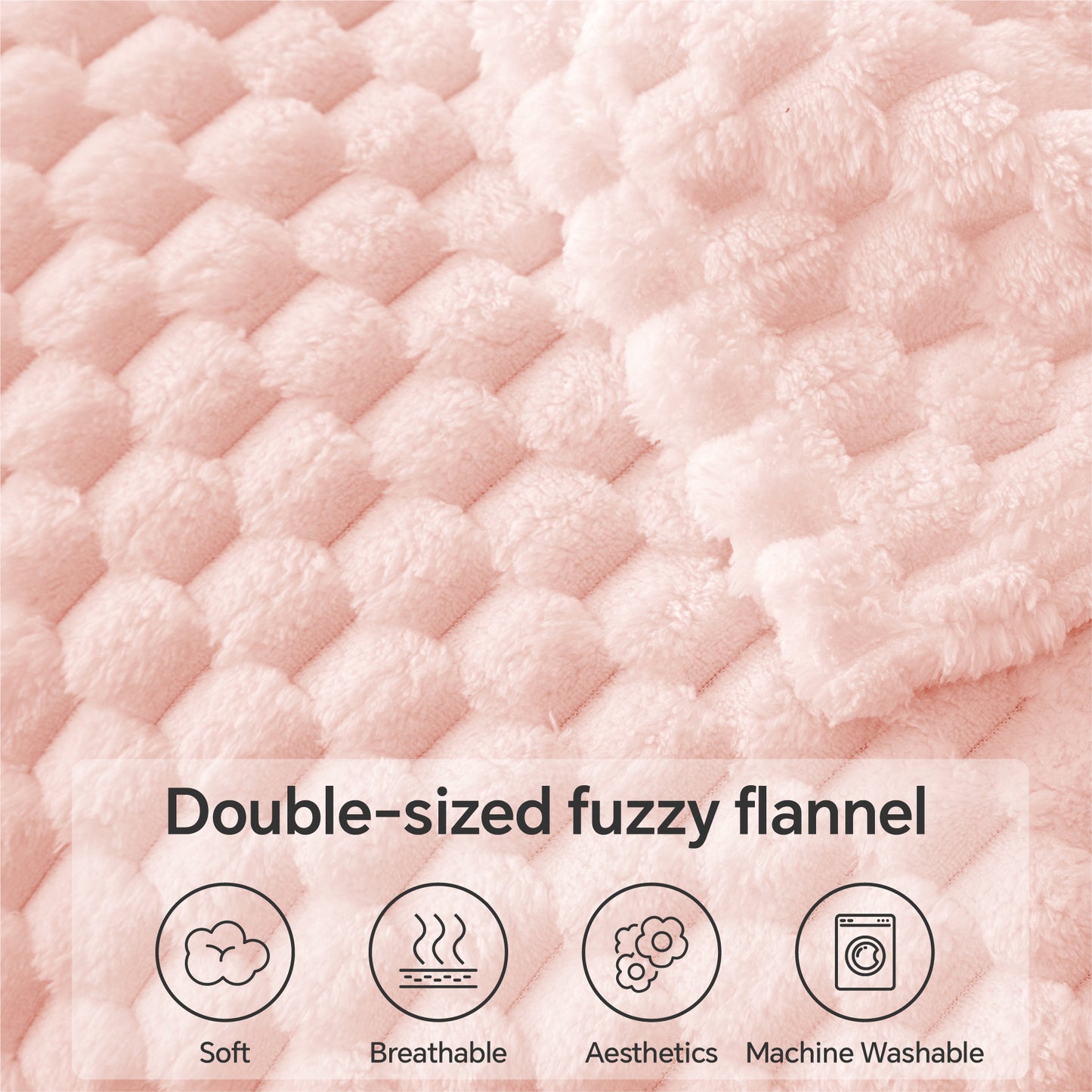 Fleece Blanket for Couch & Bed - 3D Jacquard Decorative Blanket, Super Soft and Cozy Warm Fuzzy Blanket for Winter