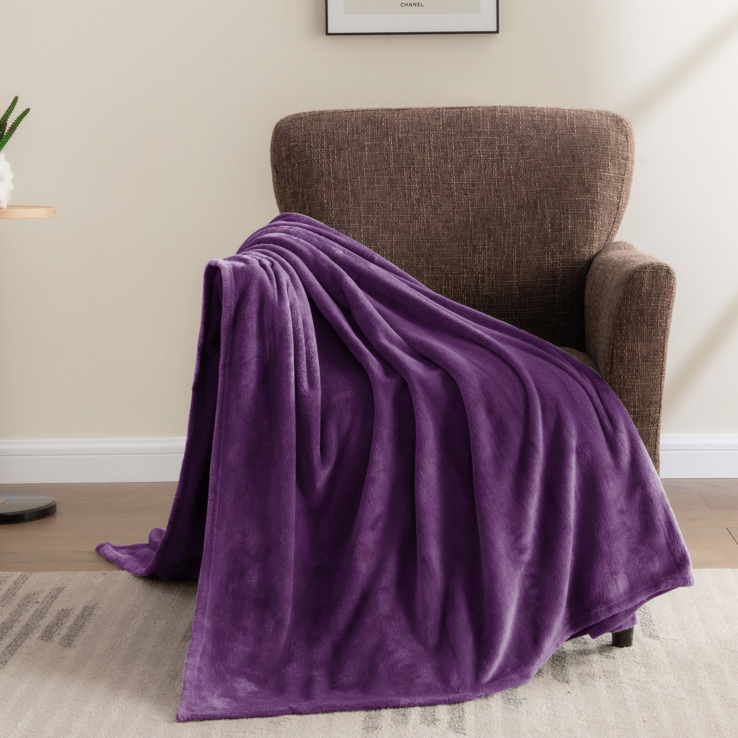 Fleece Blanket Throw Blanket for Couch & Bed, Plush Cozy Fuzzy Blanket, Super Soft & Warm Blankets for Fall and Winter