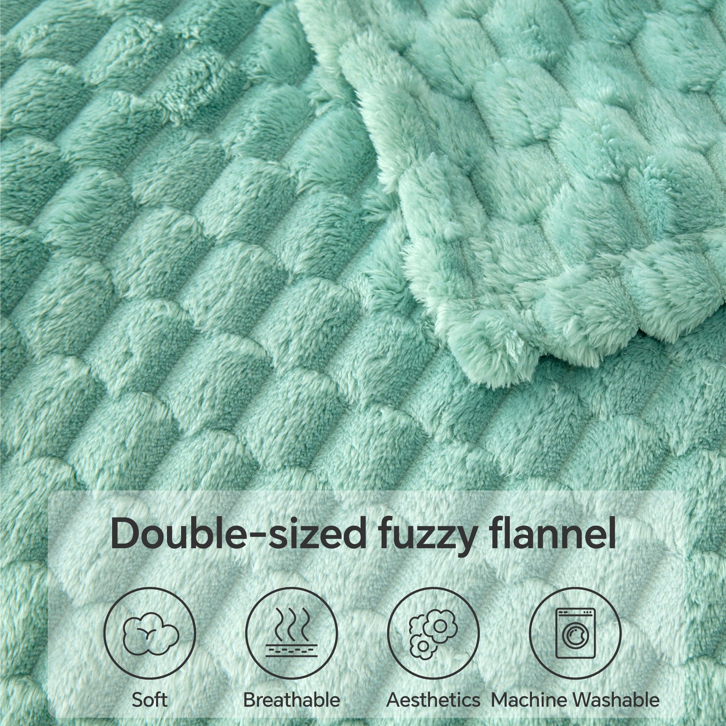 Fleece Blanket for Couch & Bed - 3D Jacquard Decorative Blanket, Super Soft and Cozy Warm Fuzzy Blanket for Winter