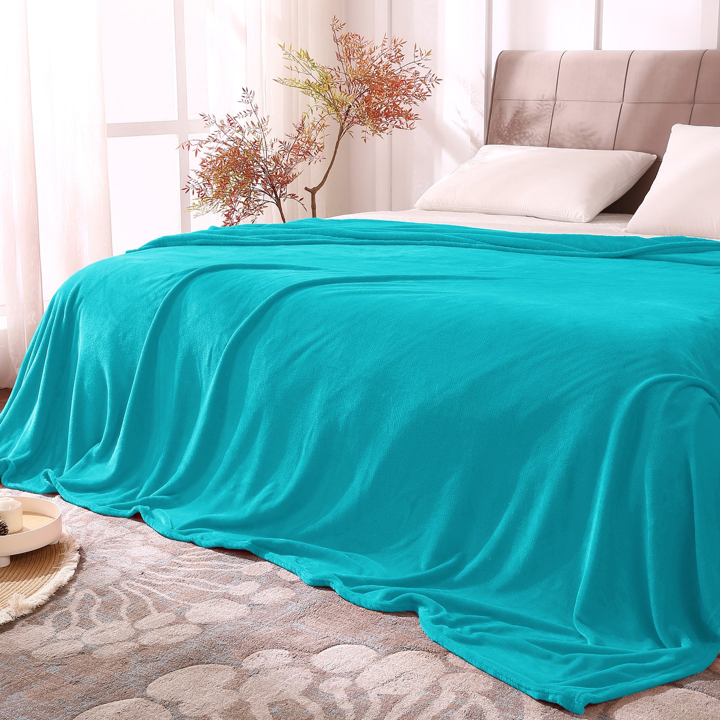 Fleece Blankets Queen Size Throw Blankets for Bed & Couch, Plush Cozy Fuzzy Blanket, Super Soft & Warm Blankets for Fall and Winter