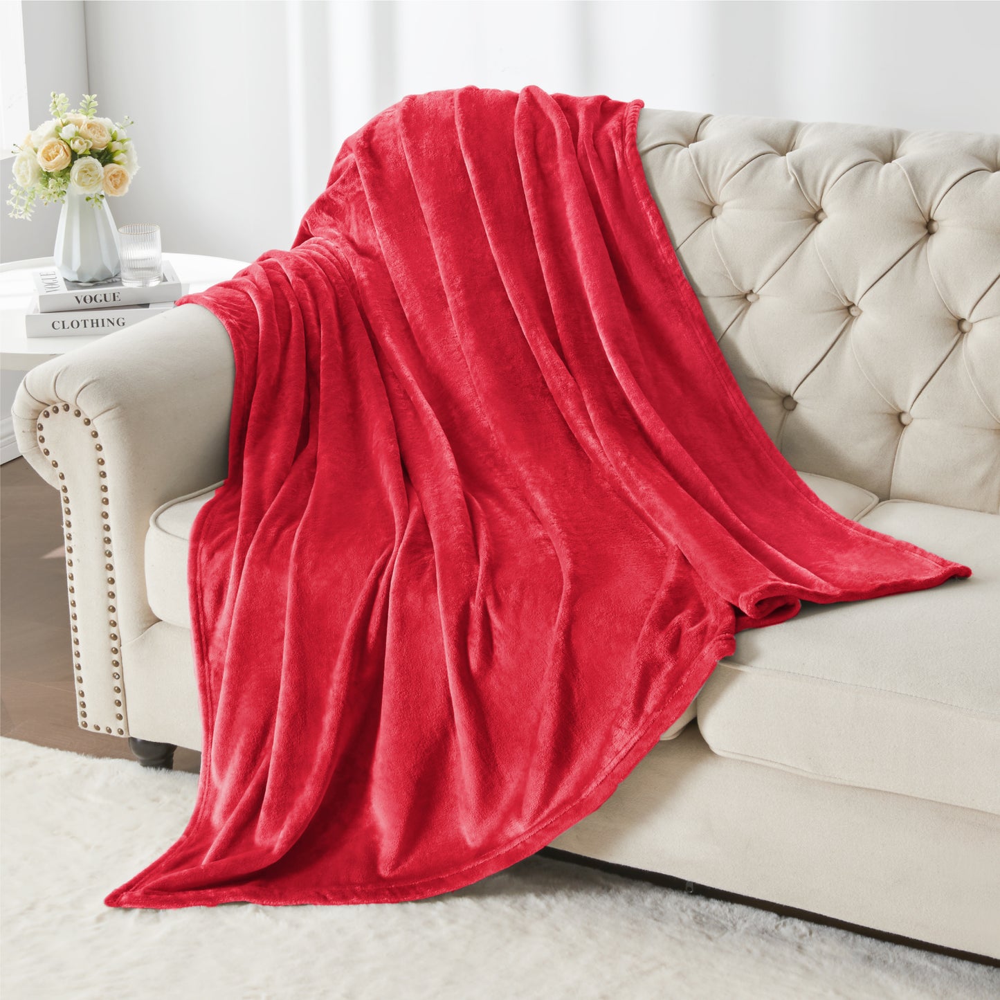 Fleece Blanket Throw Blanket for Couch & Bed, Plush Cozy Fuzzy Blanket, Super Soft & Warm Blankets for Fall and Winter