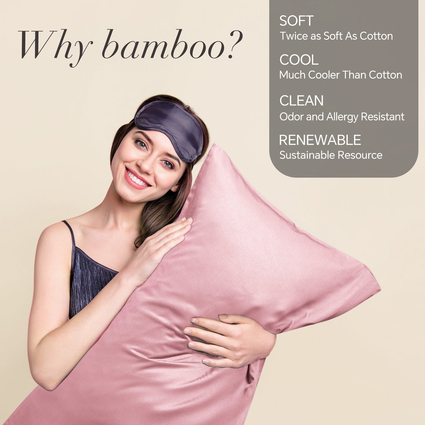Pillow Cases Set of 2 Pack, Rayon Derived from Bamboo, Cooling Pillow Cases for Hot Sleepers & Night Sweats, Breathable and Silky Soft Envelope Pillowcases