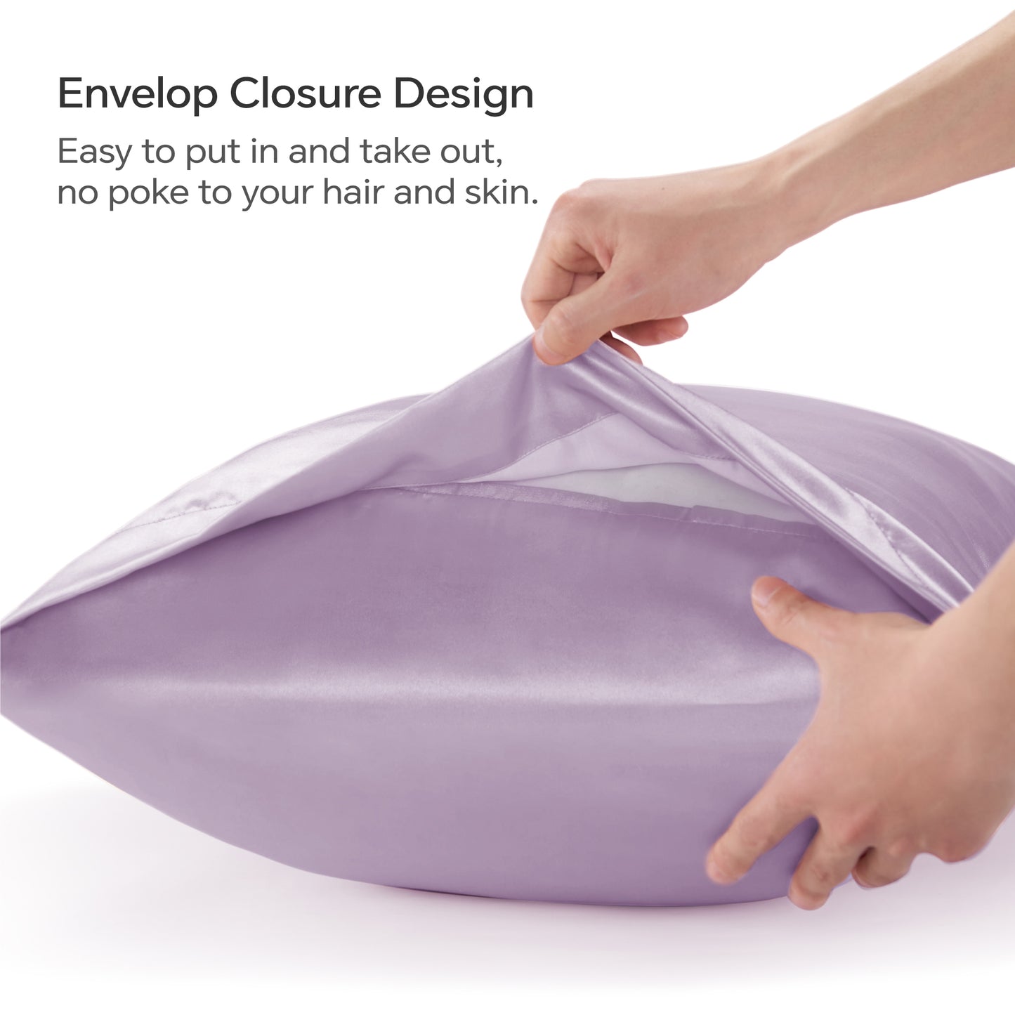 Satin Silk Pillowcase for Hair and Skin, Pillow Cases Set of 4 Pack Super Soft Pillow Case with Envelope Closure