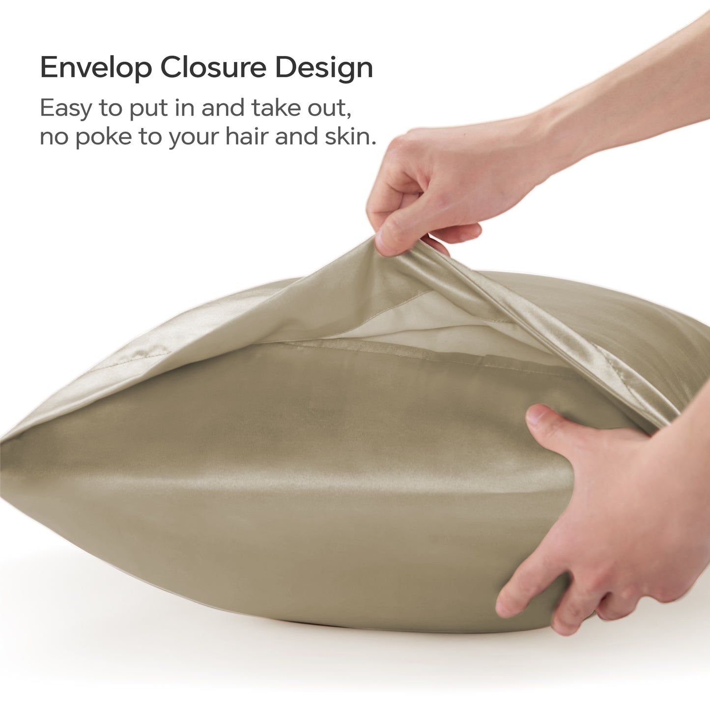 Satin Silk Pillowcase for Hair and Skin, Pillow Cases Set of 4 Pack Super Soft Pillow Case with Envelope Closure