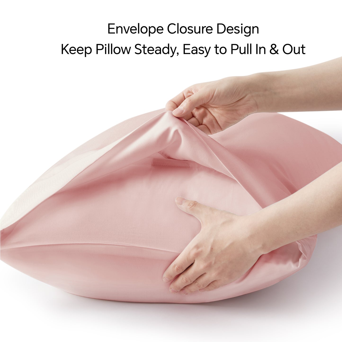 Pillow Cases Set of 2 Pack, Rayon Derived from Bamboo, Cooling Pillow Cases for Hot Sleepers & Night Sweats, Breathable and Silky Soft Envelope Pillowcases