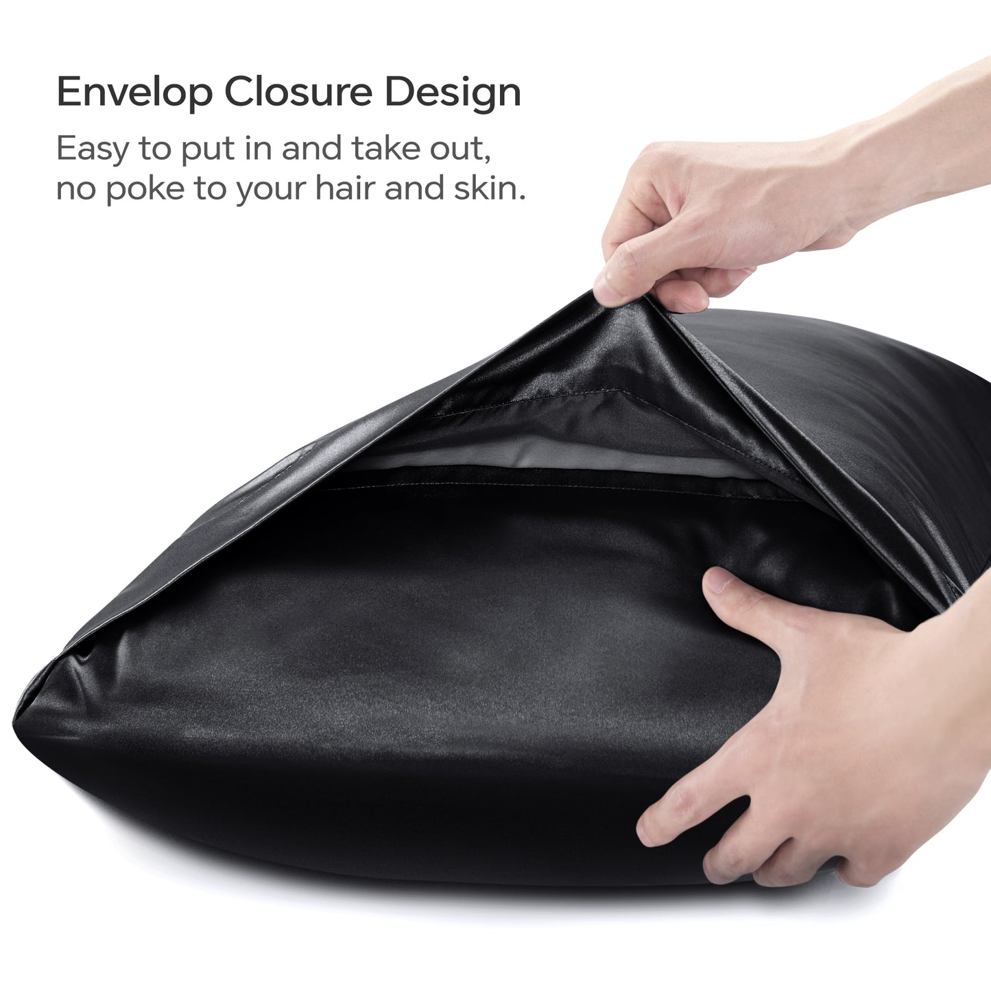 Satin Silk Pillowcase for Hair and Skin, Pillow Cases Set of 4 Pack Super Soft Pillow Case with Envelope Closure