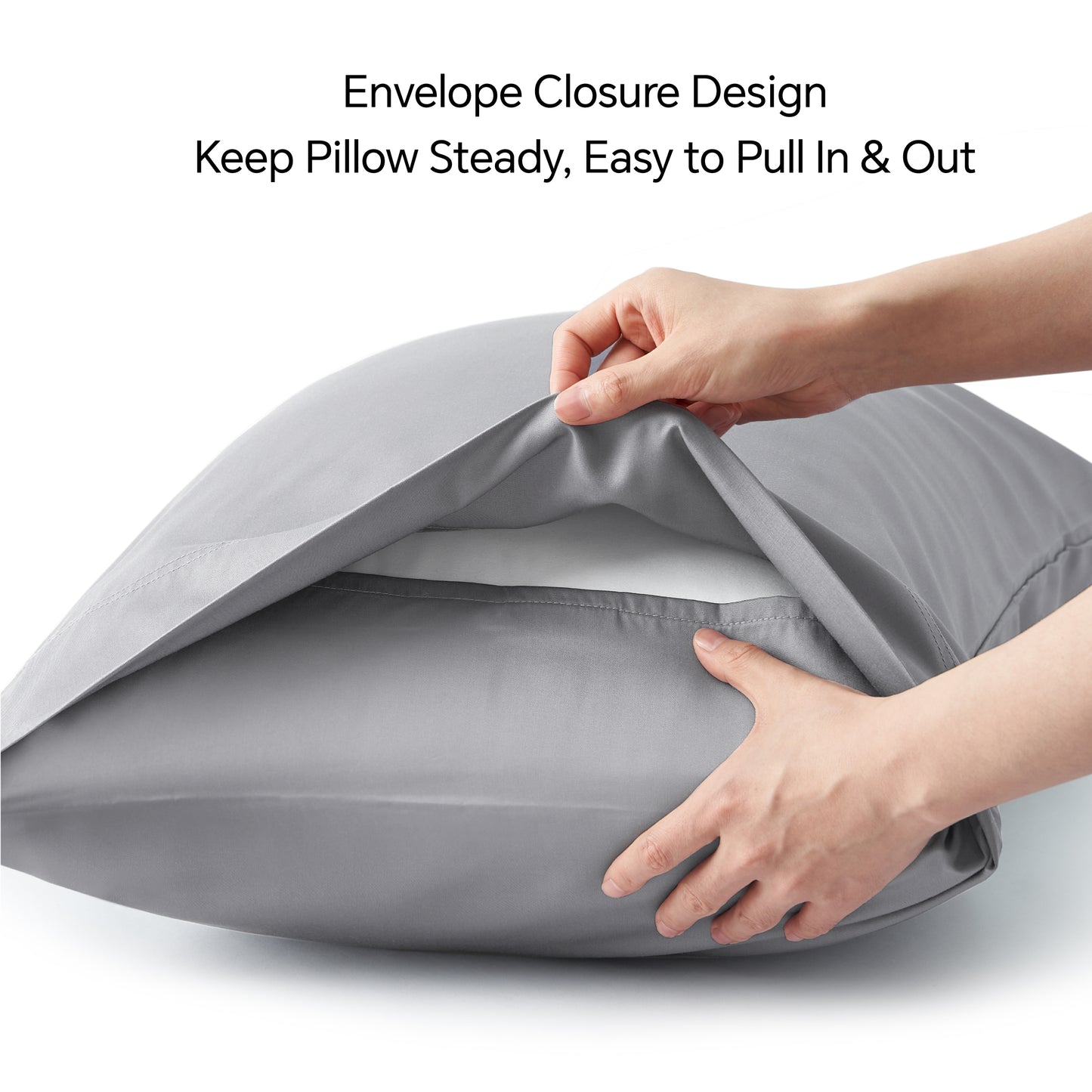 Pillow Cases Set of 2 Pack, Rayon Derived from Bamboo, Cooling Pillow Cases for Hot Sleepers & Night Sweats, Breathable and Silky Soft Envelope Pillowcases