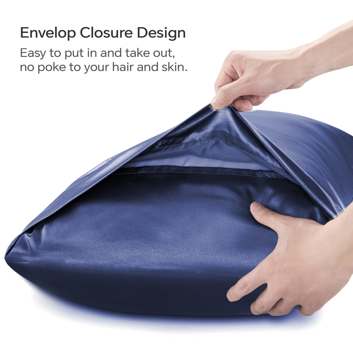 Satin Silk Pillowcase for Hair and Skin, Pillow Cases Set of 4 Pack Super Soft Pillow Case with Envelope Closure