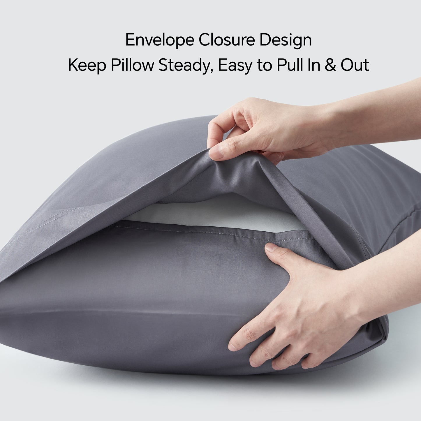 Pillow Cases Set of 2 Pack, Rayon Derived from Bamboo, Cooling Pillow Cases for Hot Sleepers & Night Sweats, Breathable and Silky Soft Envelope Pillowcases