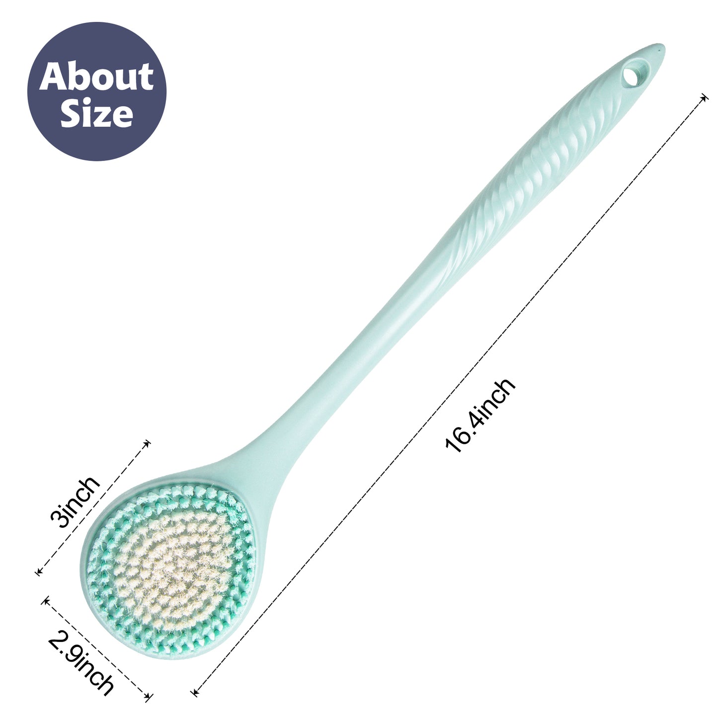 Back Bath Brush Long Handle for Shower (16.4 in)