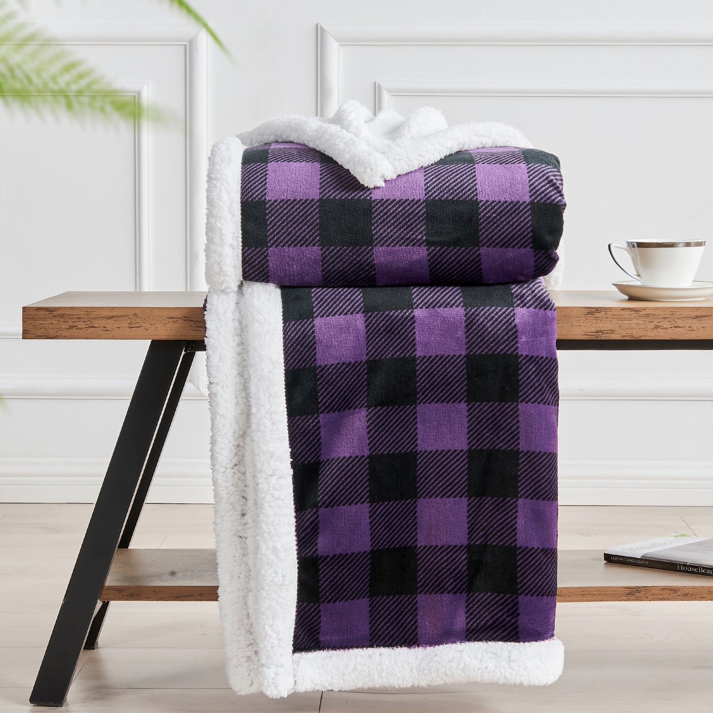 Sherpa Fleece Blanket - Buffalo Plaid Christmas Blanket, Super Soft Cozy Warm Thick Winter Throw Blankets for Couch and Bed