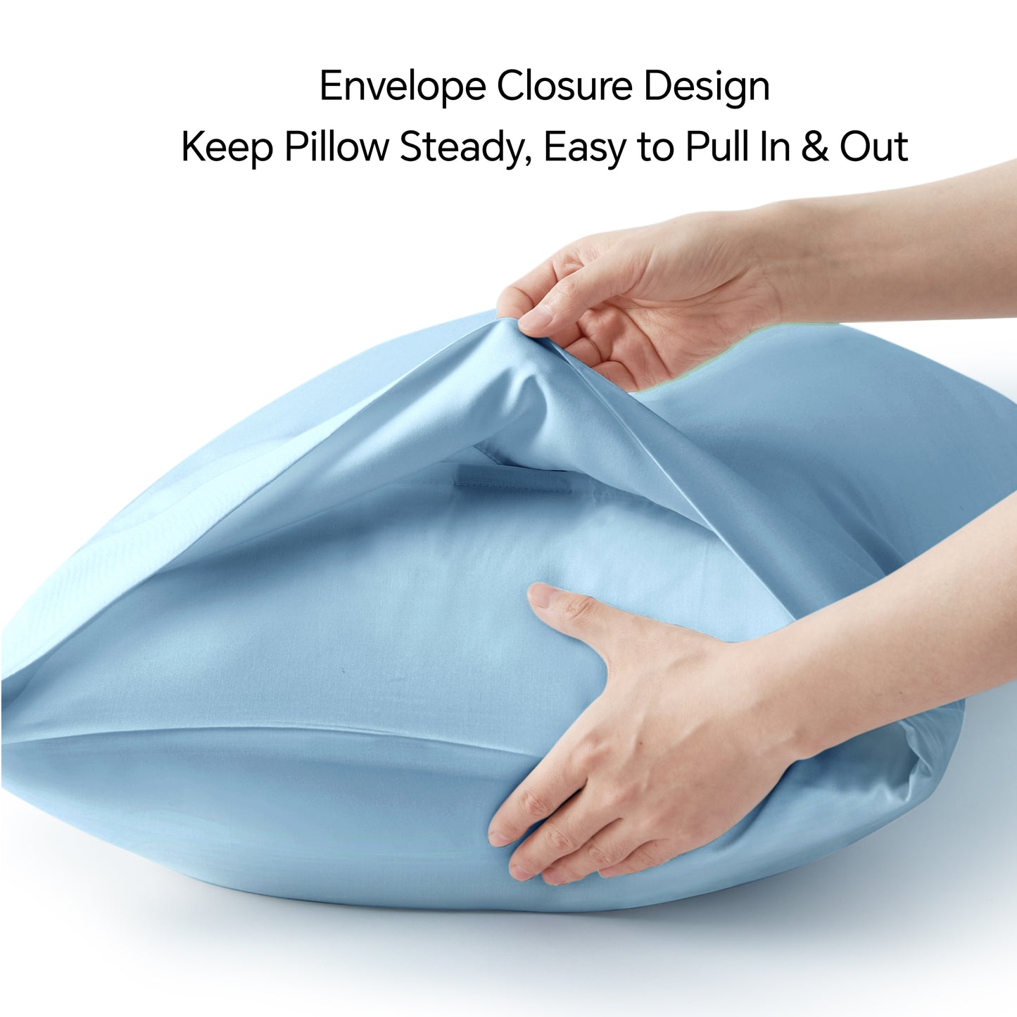 Pillow Cases Set of 2 Pack, Rayon Derived from Bamboo, Cooling Pillow Cases for Hot Sleepers & Night Sweats, Breathable and Silky Soft Envelope Pillowcases
