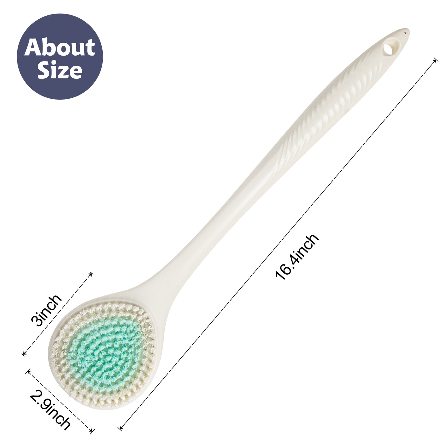 Back Bath Brush Long Handle for Shower (16.4 in)