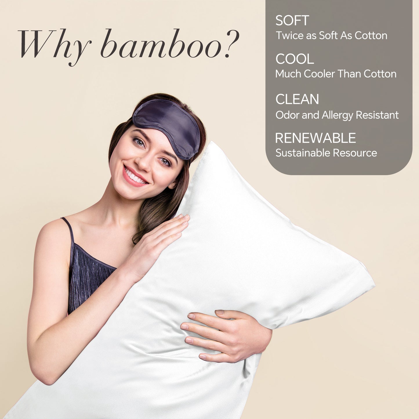 Pillow Cases Set of 2 Pack, Rayon Derived from Bamboo, Cooling Pillow Cases for Hot Sleepers & Night Sweats, Breathable and Silky Soft Envelope Pillowcases