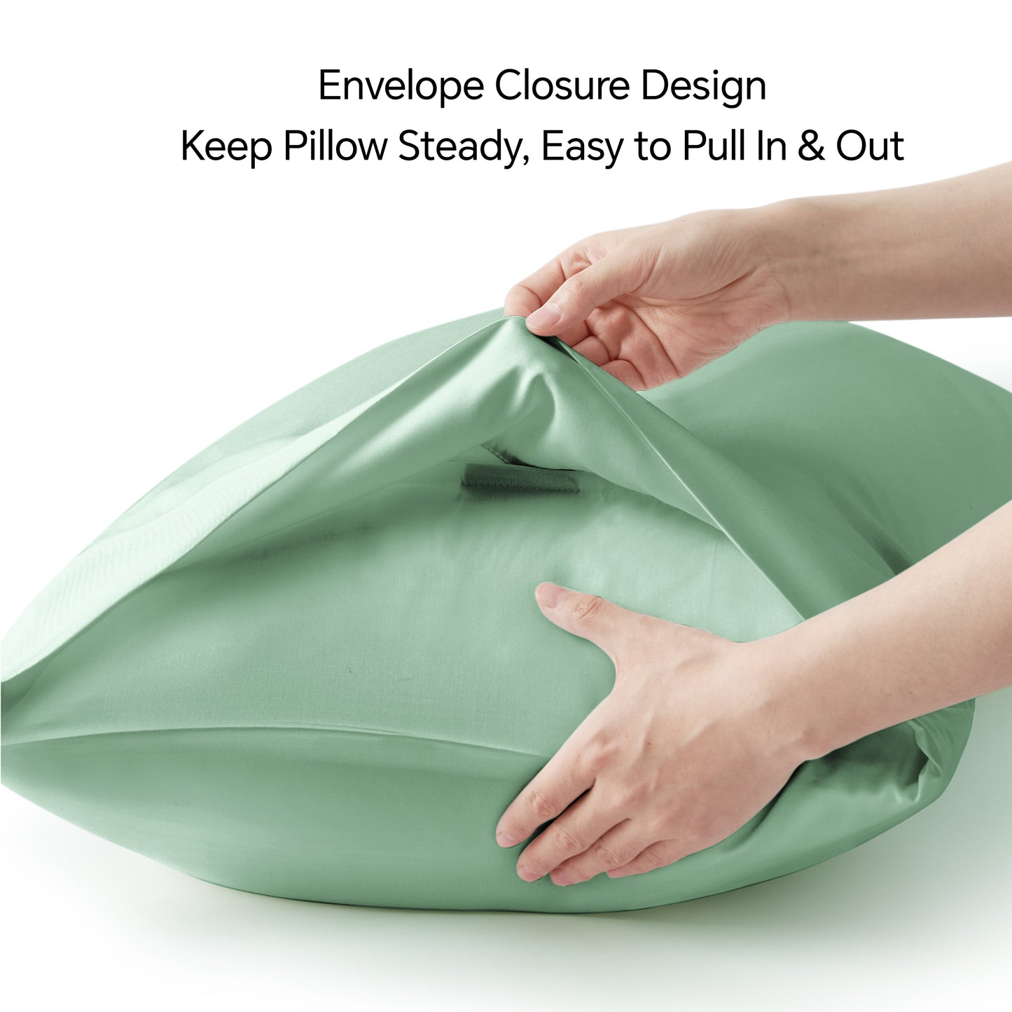 Pillow Cases Set of 2 Pack, Rayon Derived from Bamboo, Cooling Pillow Cases for Hot Sleepers & Night Sweats, Breathable and Silky Soft Envelope Pillowcases