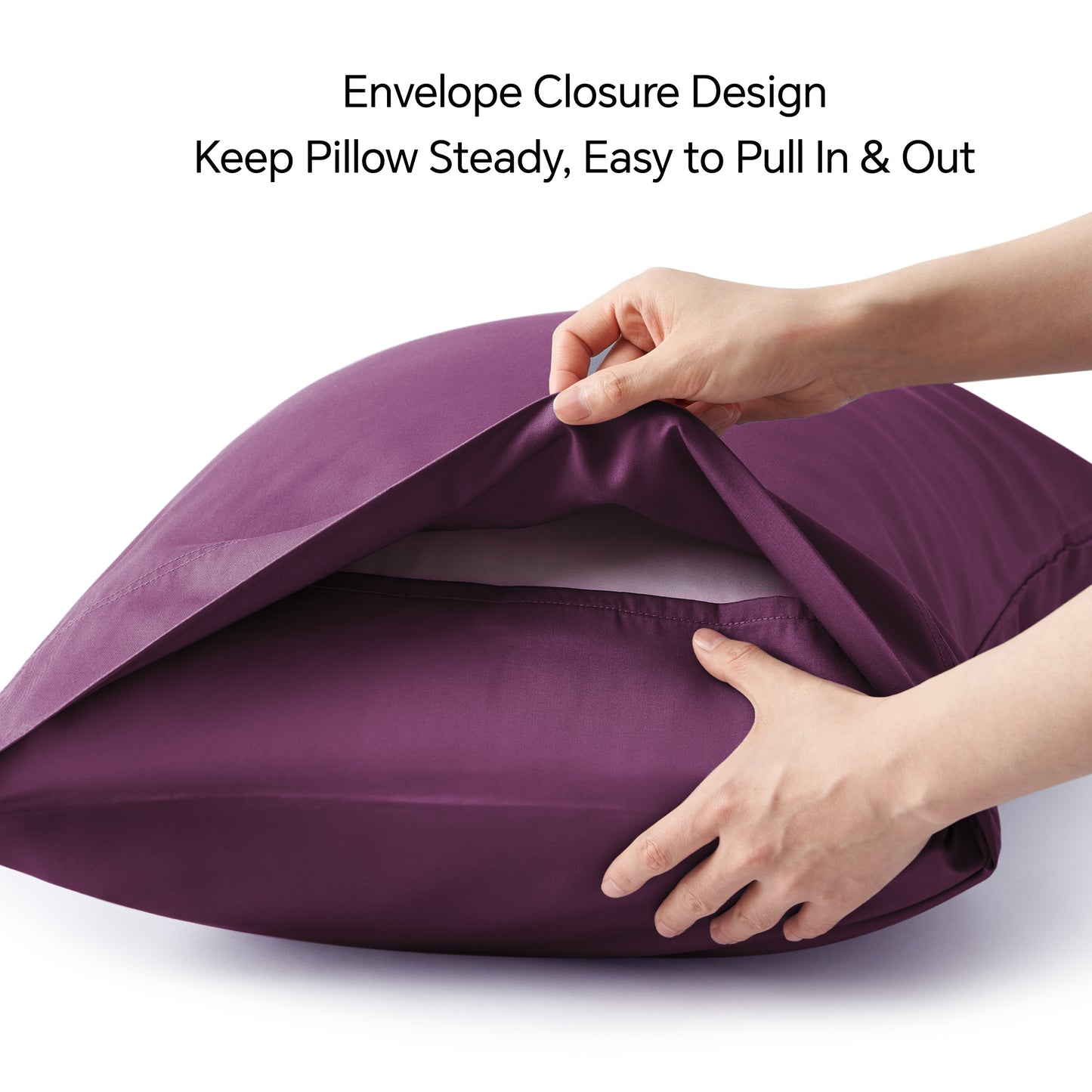 Pillow Cases Set of 2 Pack, Rayon Derived from Bamboo, Cooling Pillow Cases for Hot Sleepers & Night Sweats, Breathable and Silky Soft Envelope Pillowcases